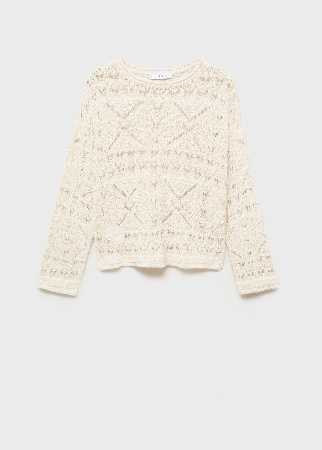 Oversized knitted sweater with lace accents - image 5