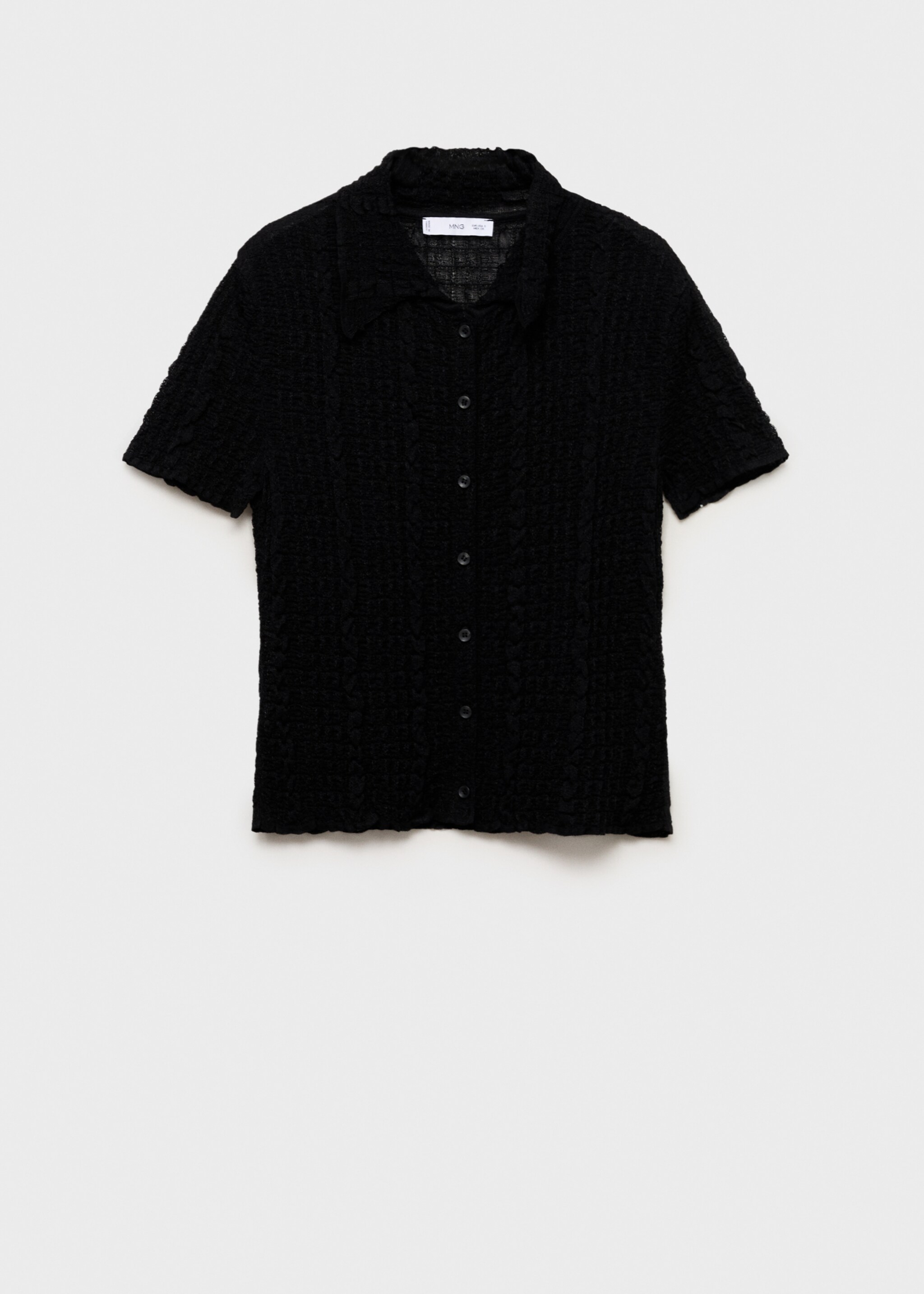 Textured polo-neck cardigan - Article without model