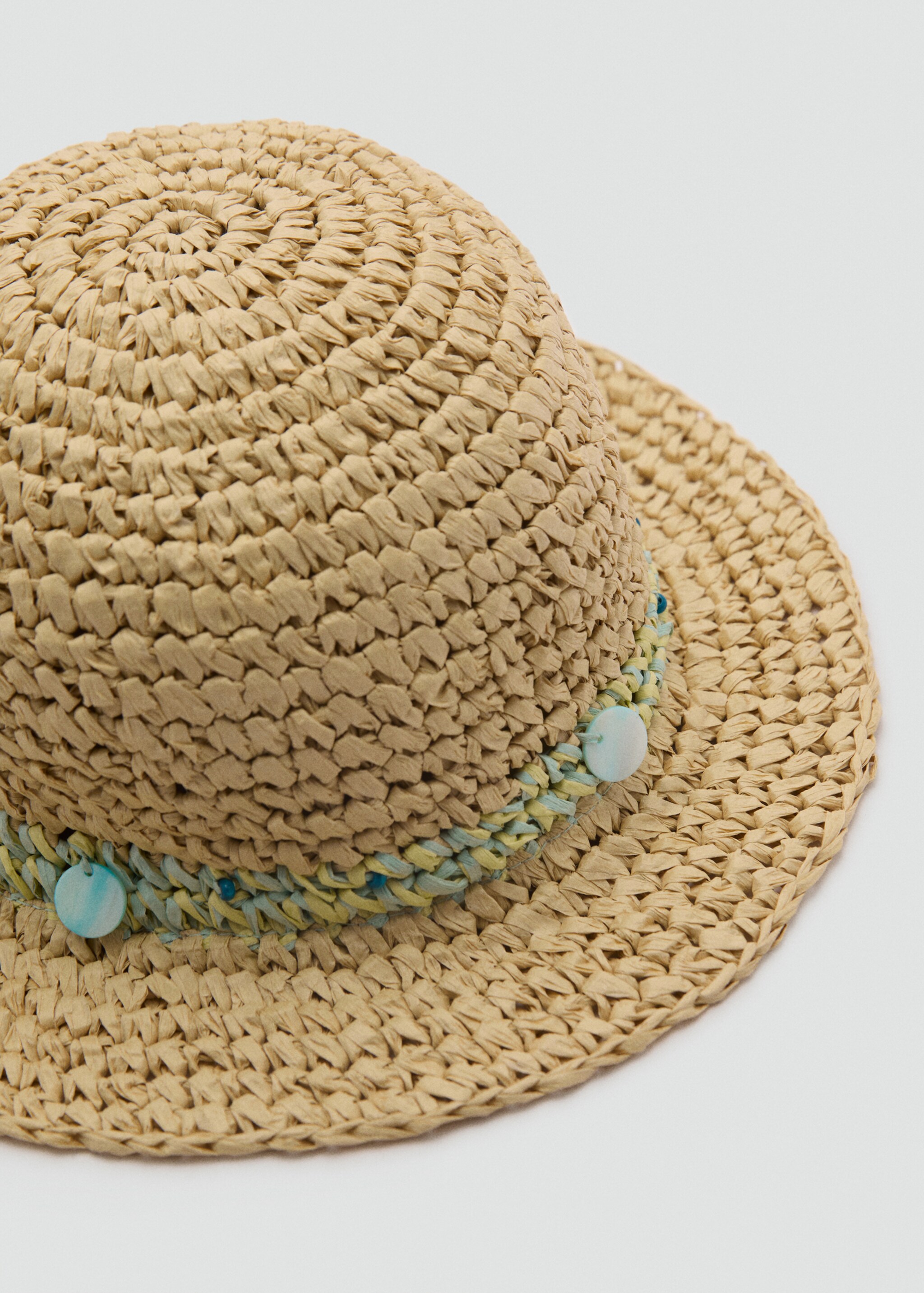 Raffia beaded hat - رؤية وسط