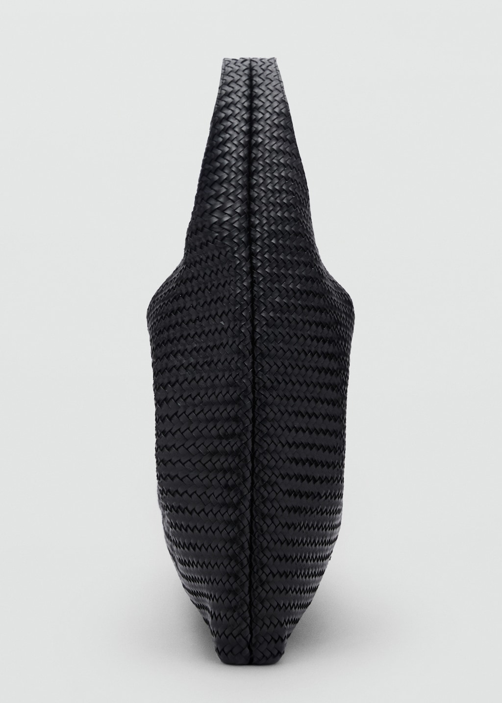 Large braided leather shoulder bag