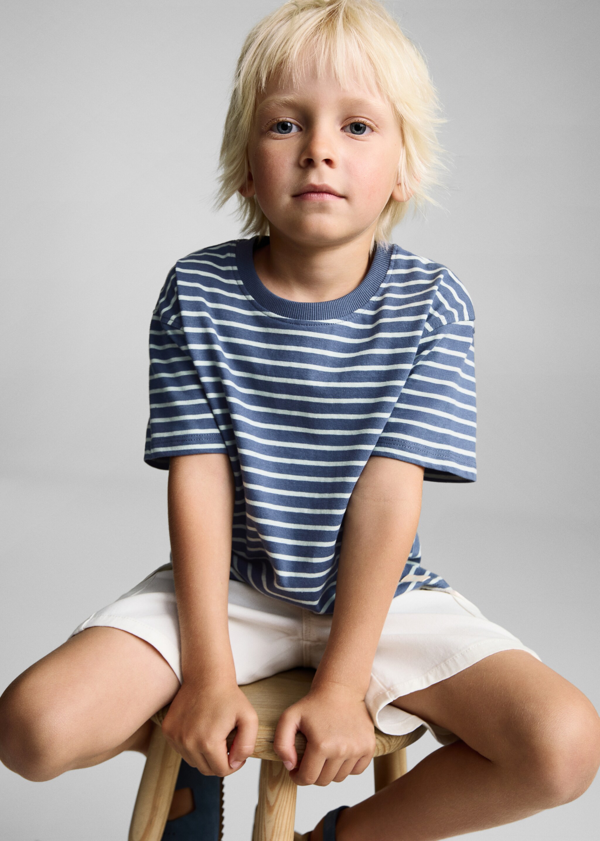 Striped cotton T-shirt - Medium plane
