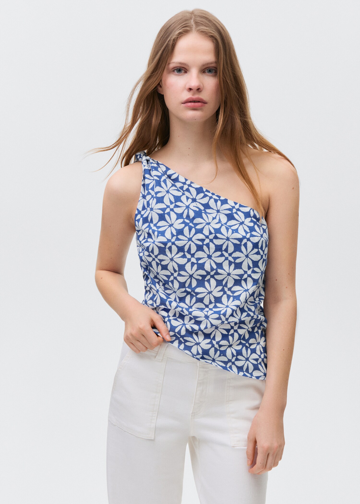 Top asimètric estampat - Pla mig