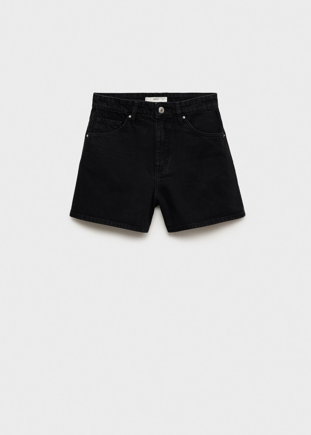 High-waisted straight-fit denim shorts - Women | MANGO United Arab Emirates