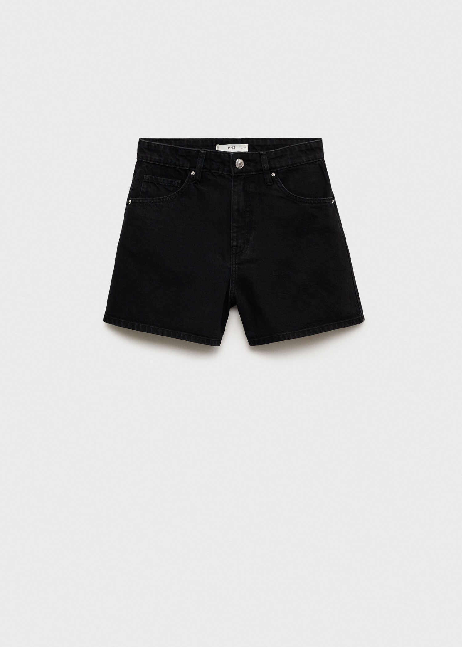 High-waisted straight-fit denim shorts - Article without model