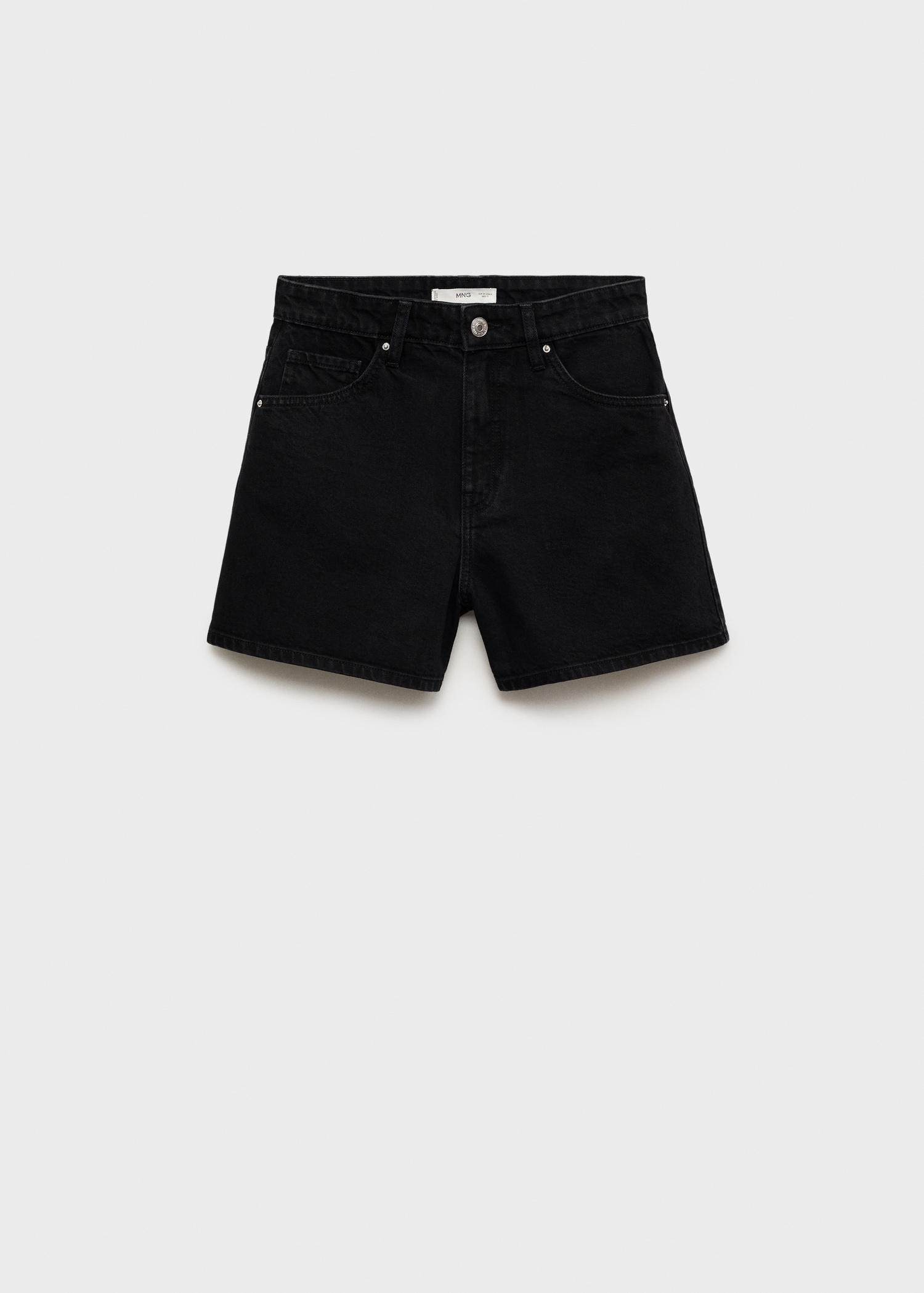 High Waisted Black Denim Shorts High-waisted Straight-fit Denim