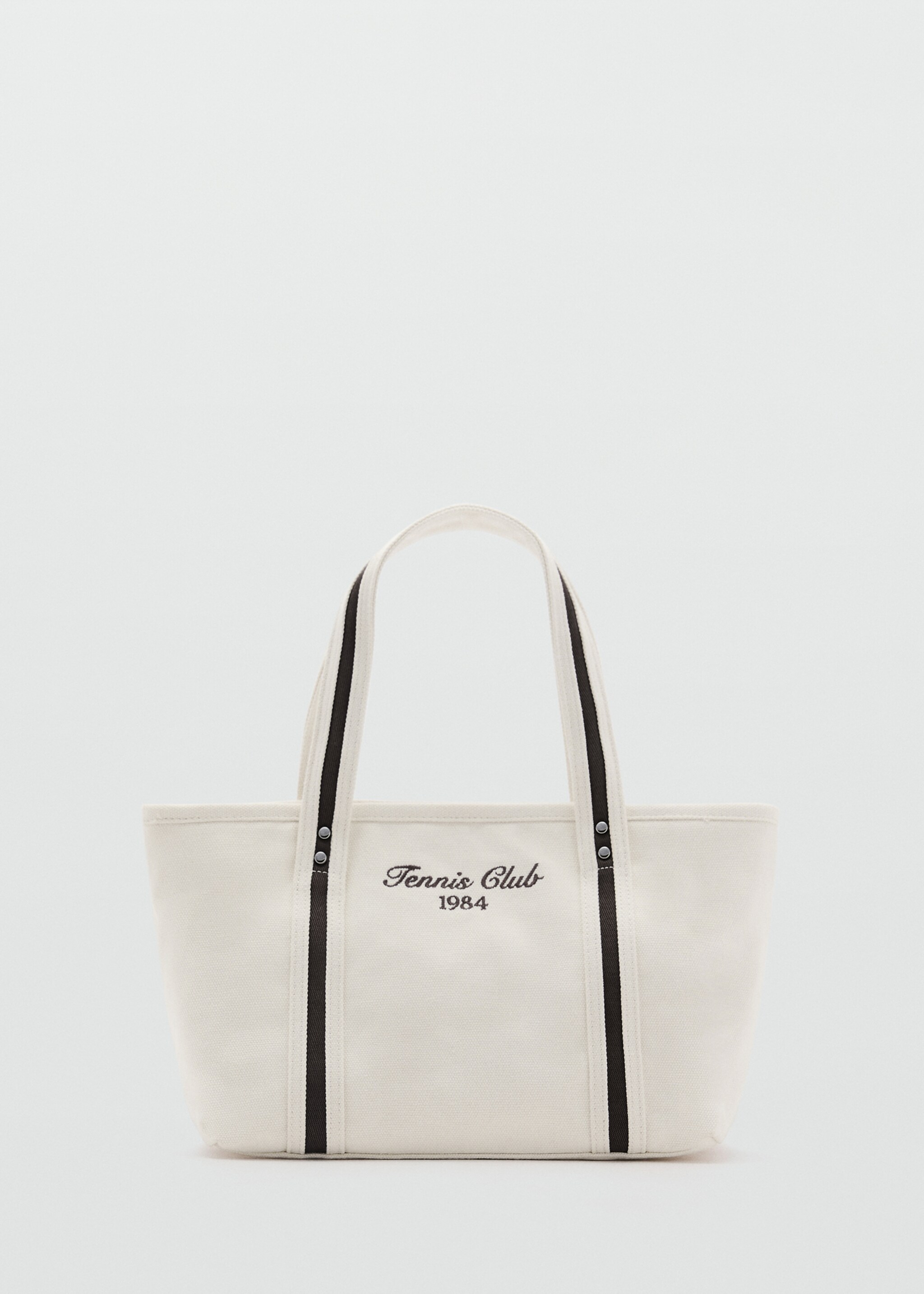 Small shopper bag with embroidered message - منتج دون نموذج