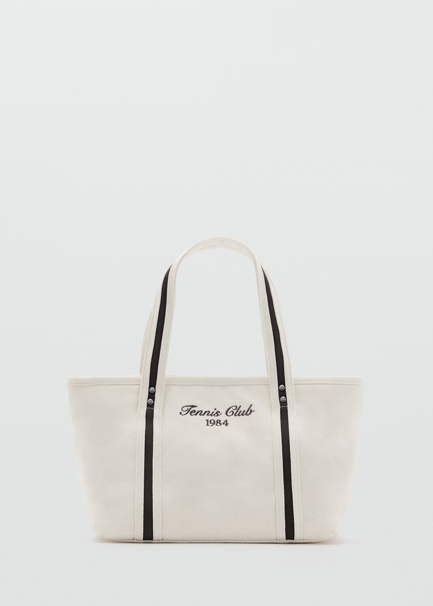 Small shopper bag with embroidered message - Article without model
