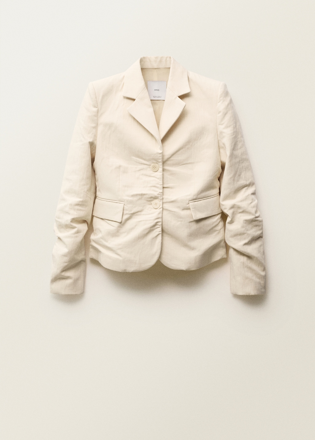 Creased linen-blend suit jacket - Women | MANGO Canada Creased linen-blend suit jacket - Women | MANGO Canada