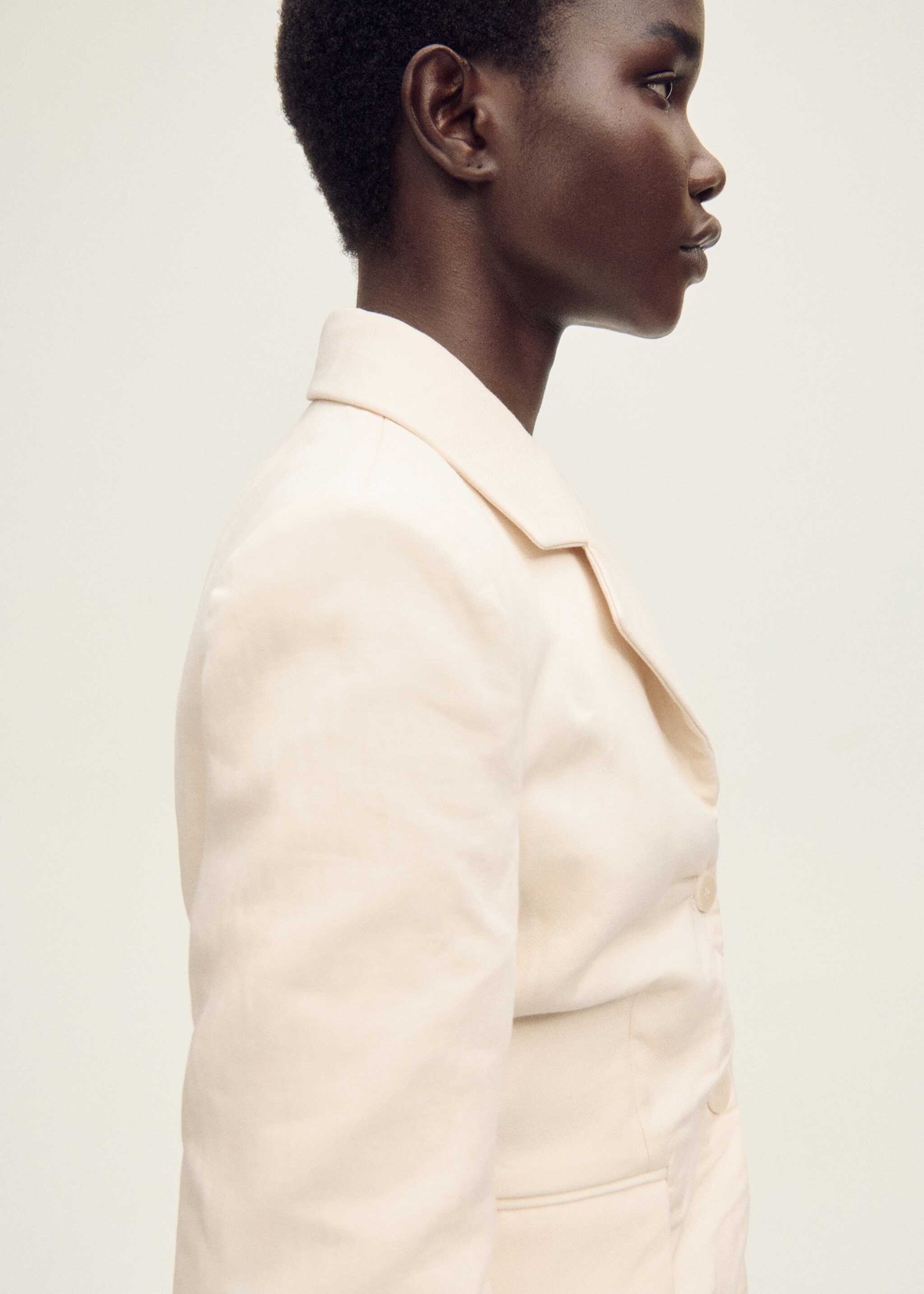 Creased linen-blend suit jacket - Details of the article 1