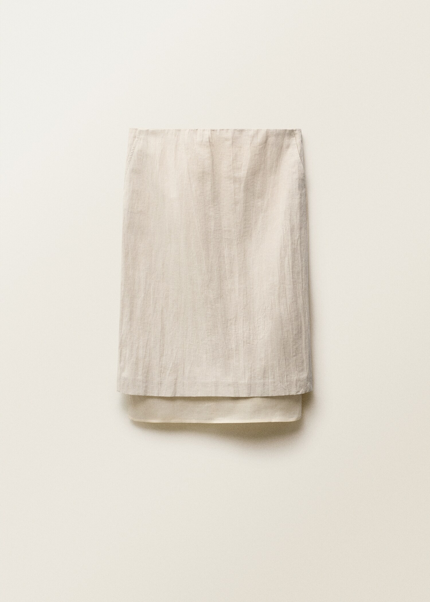 Rok midi campuran linen kombinasi - Barang tanpa model