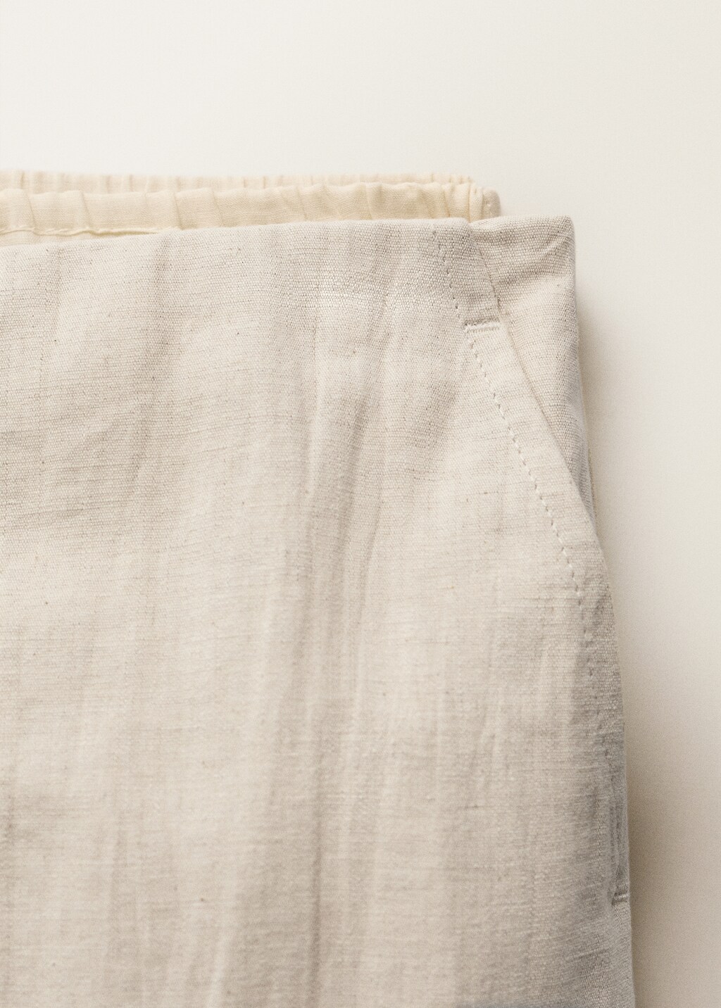 Combined linen-blend midi-skirt - image 5