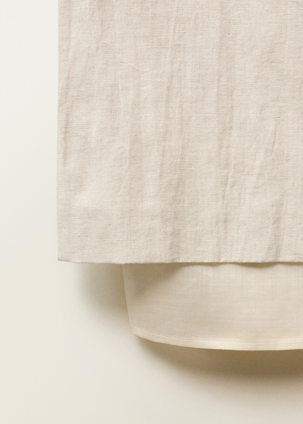 Combined linen-blend midi-skirt