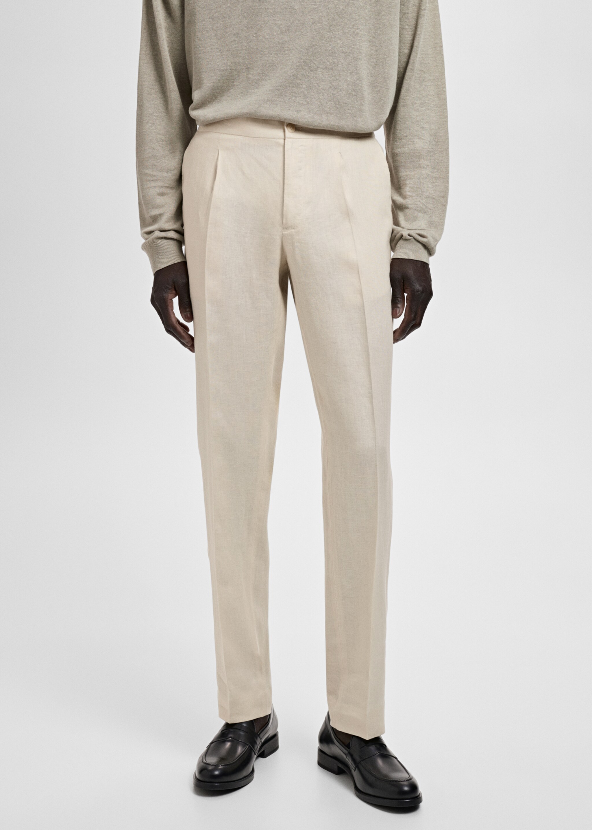 Anzughose Salerno 100% Leinen Slim Fit - Mittlere Ansicht