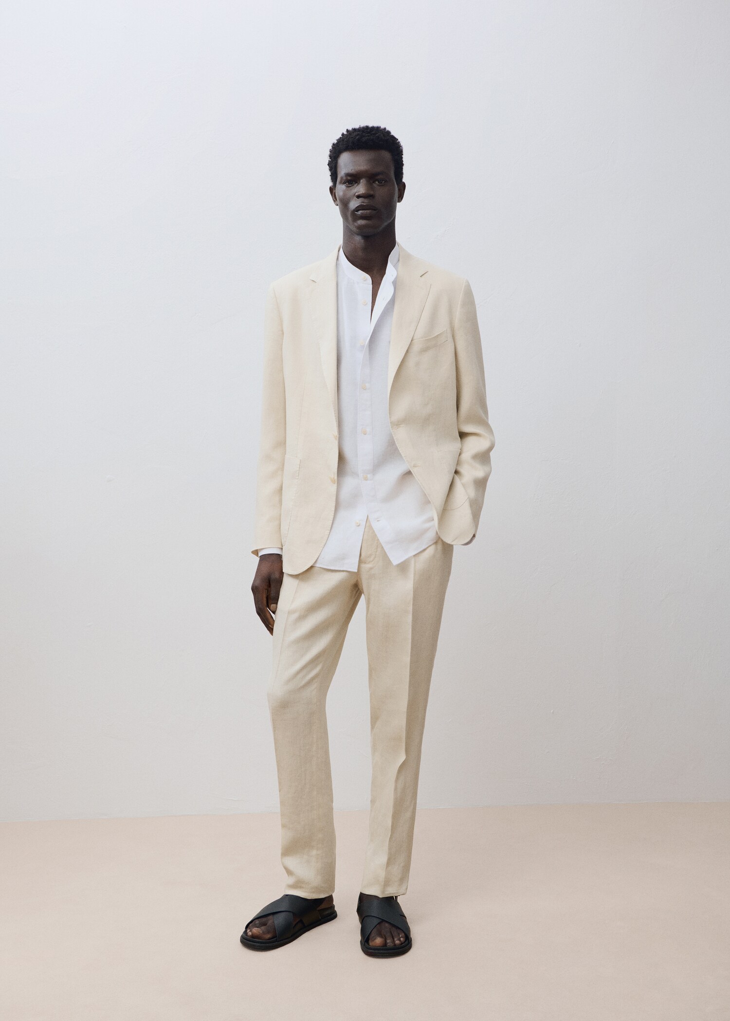 Öltöny nadrág Salerno 100% len slim fit - A termék adatai 5