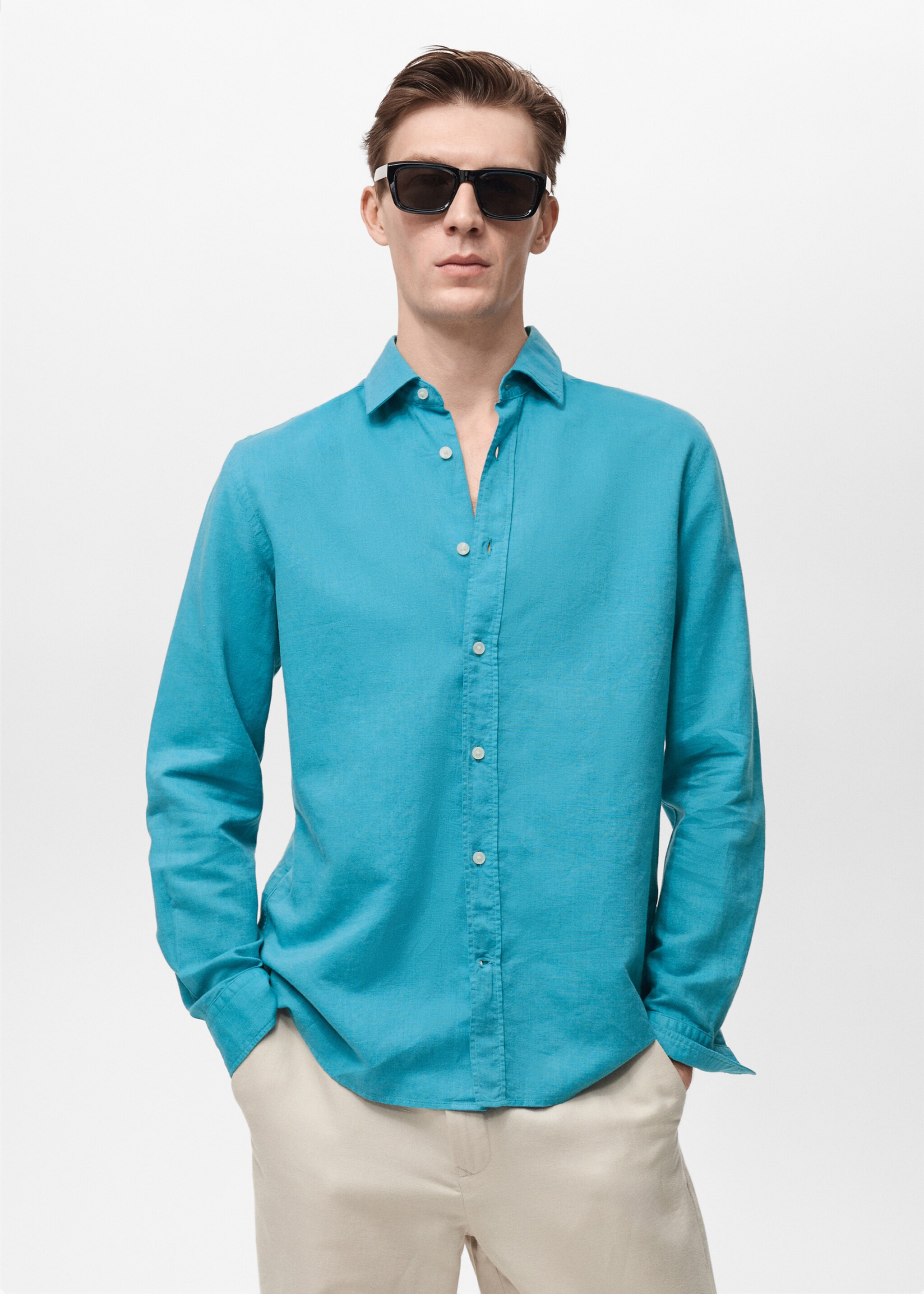 Linen-blend shirt - Medium plane