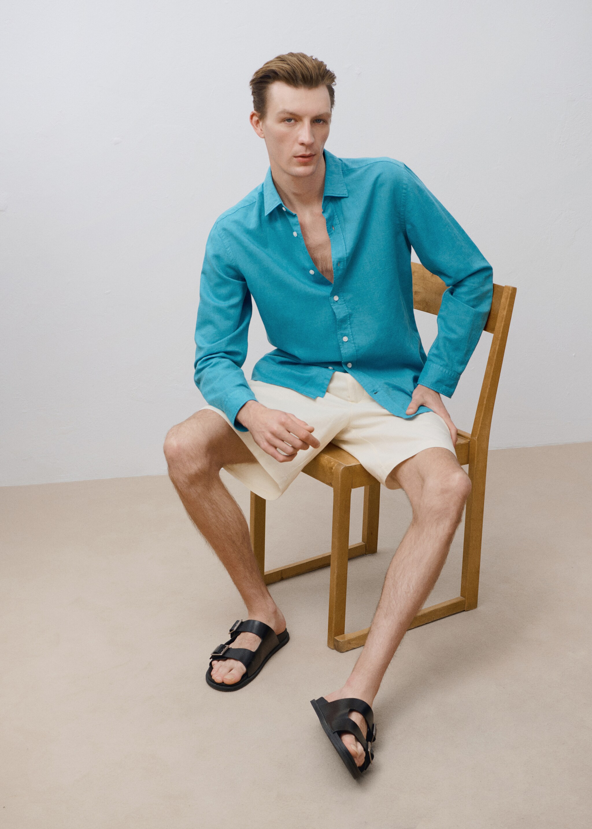 Linen-blend shirt - Details of the article 3