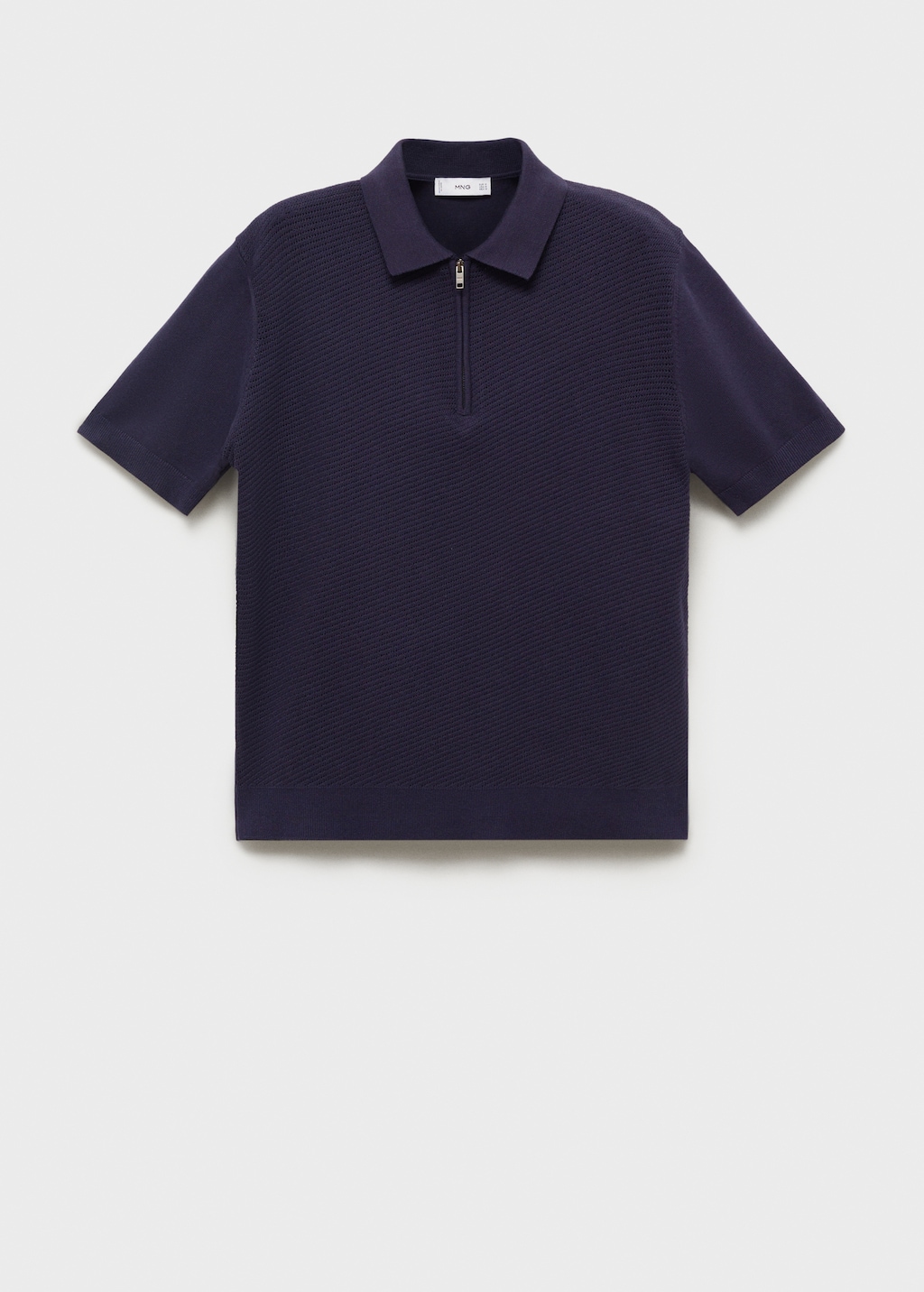 Openwork knitted polo shirt with zipper - Men | MANGO USA Openwork knitted polo shirt with zipper - Men | MANGO USA