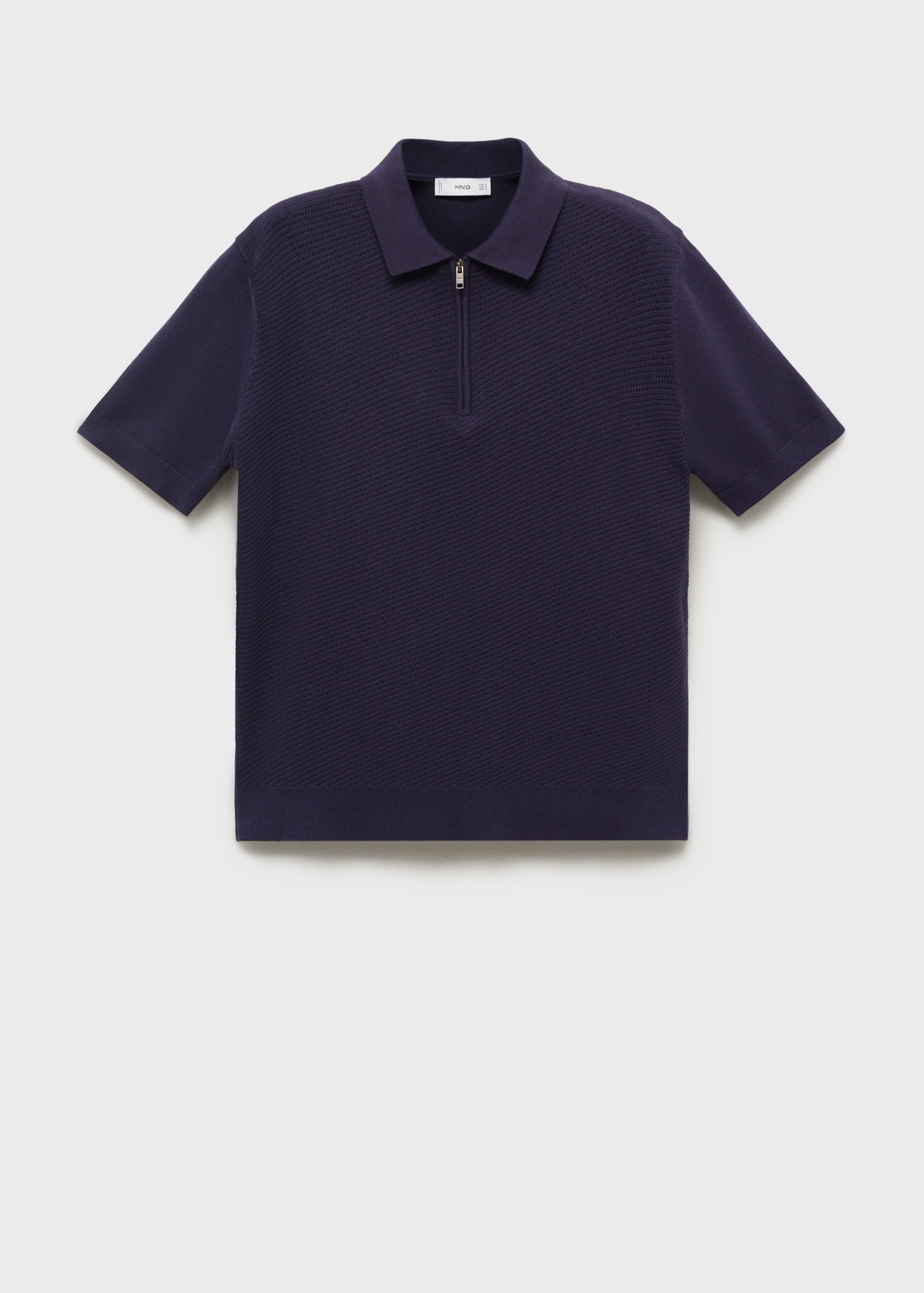 Polo maille ajourée à zip - Article sans modèle