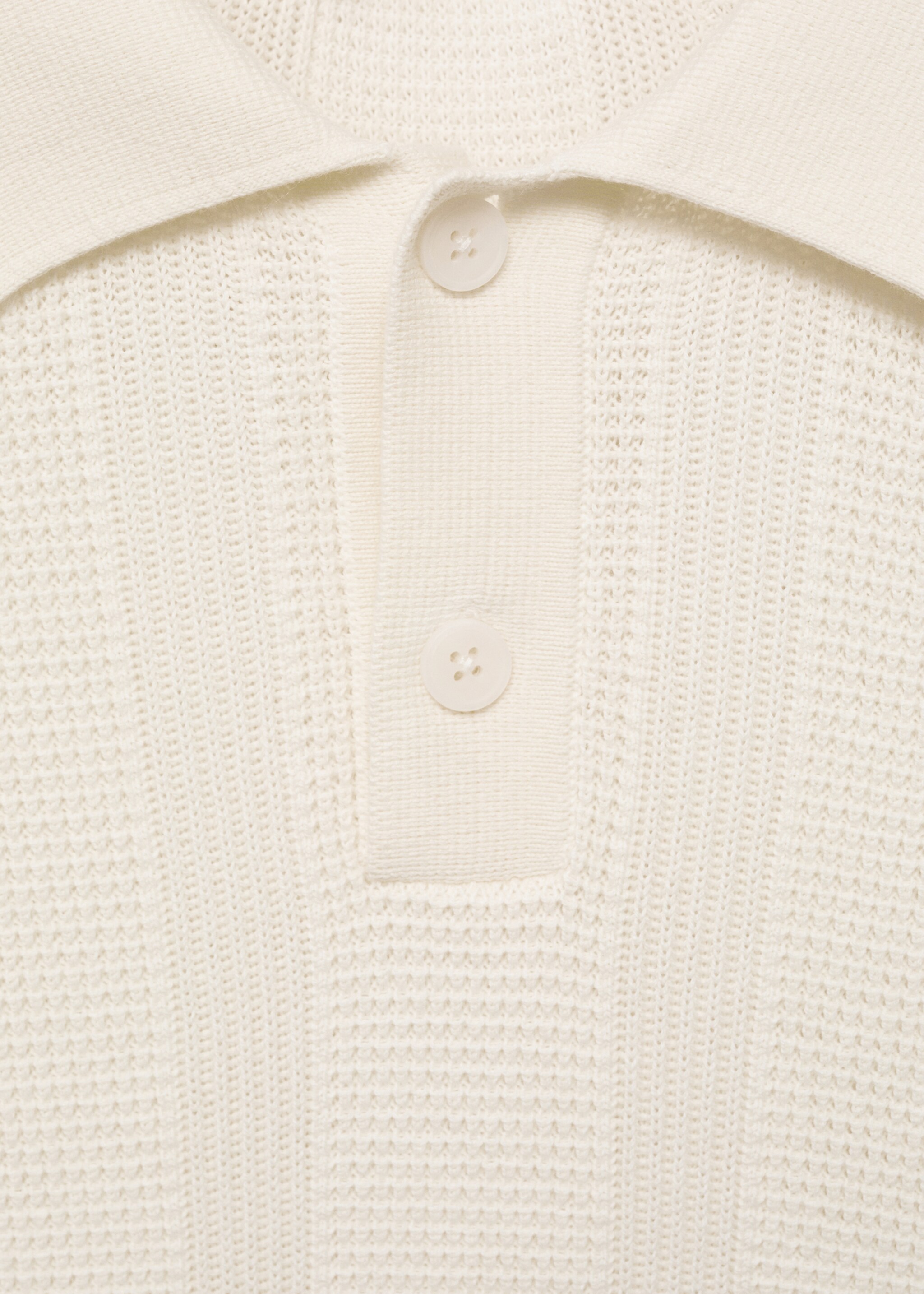Striped openwork knitted polo shirt - Details of the article 8