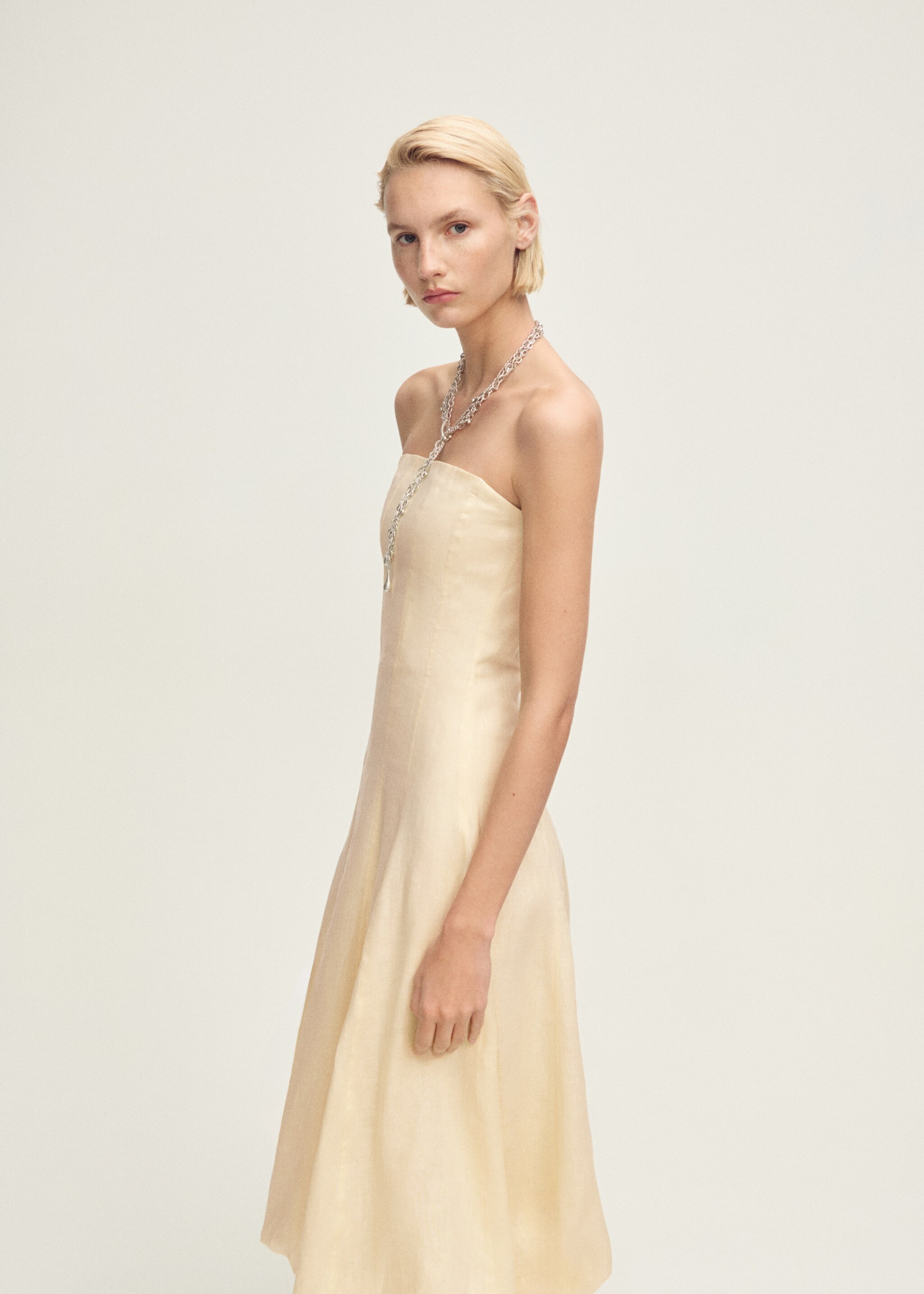 Linen dress with puffed hem - Details of the article 2