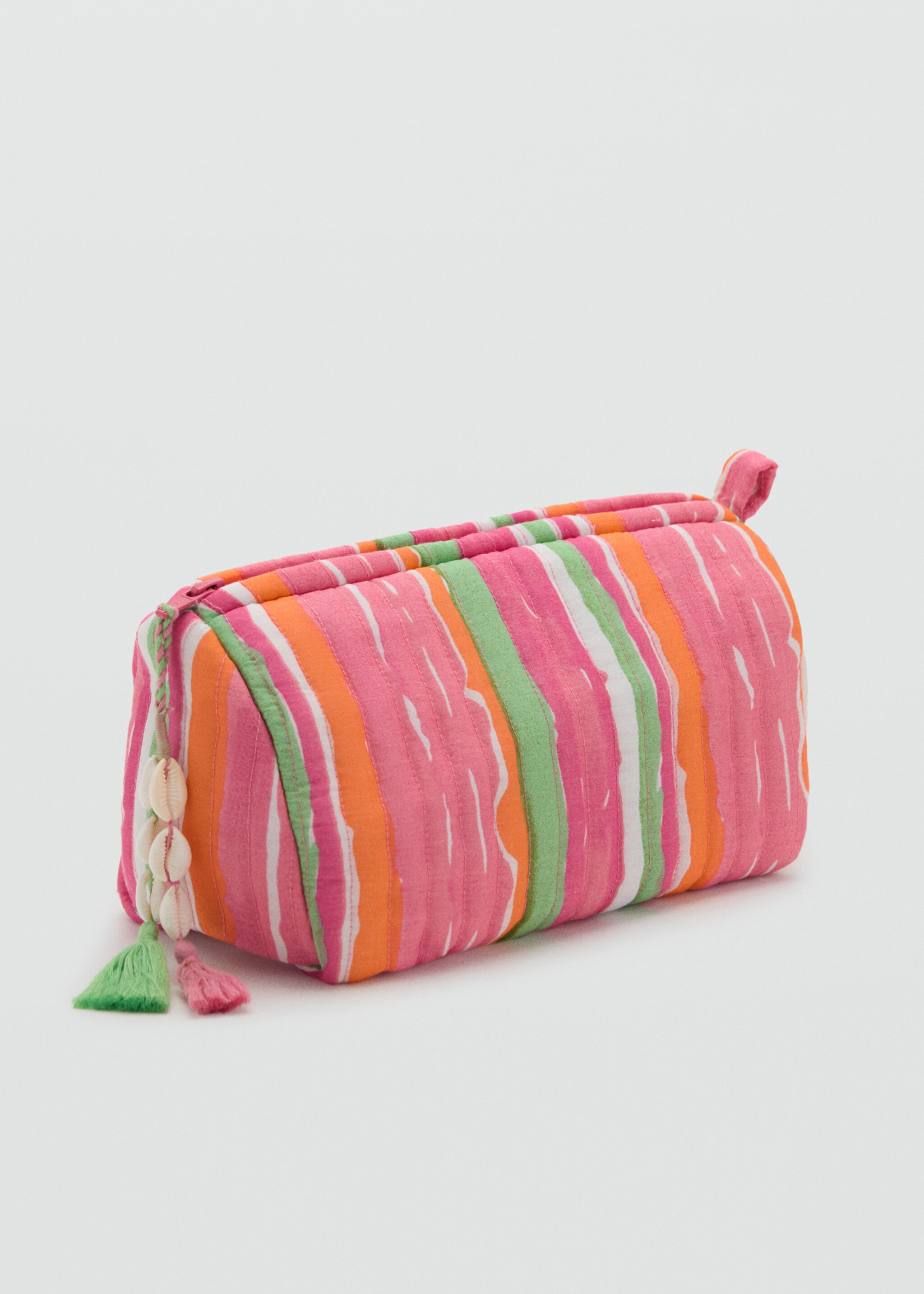 Striped cotton toiletry bag - Medium plane