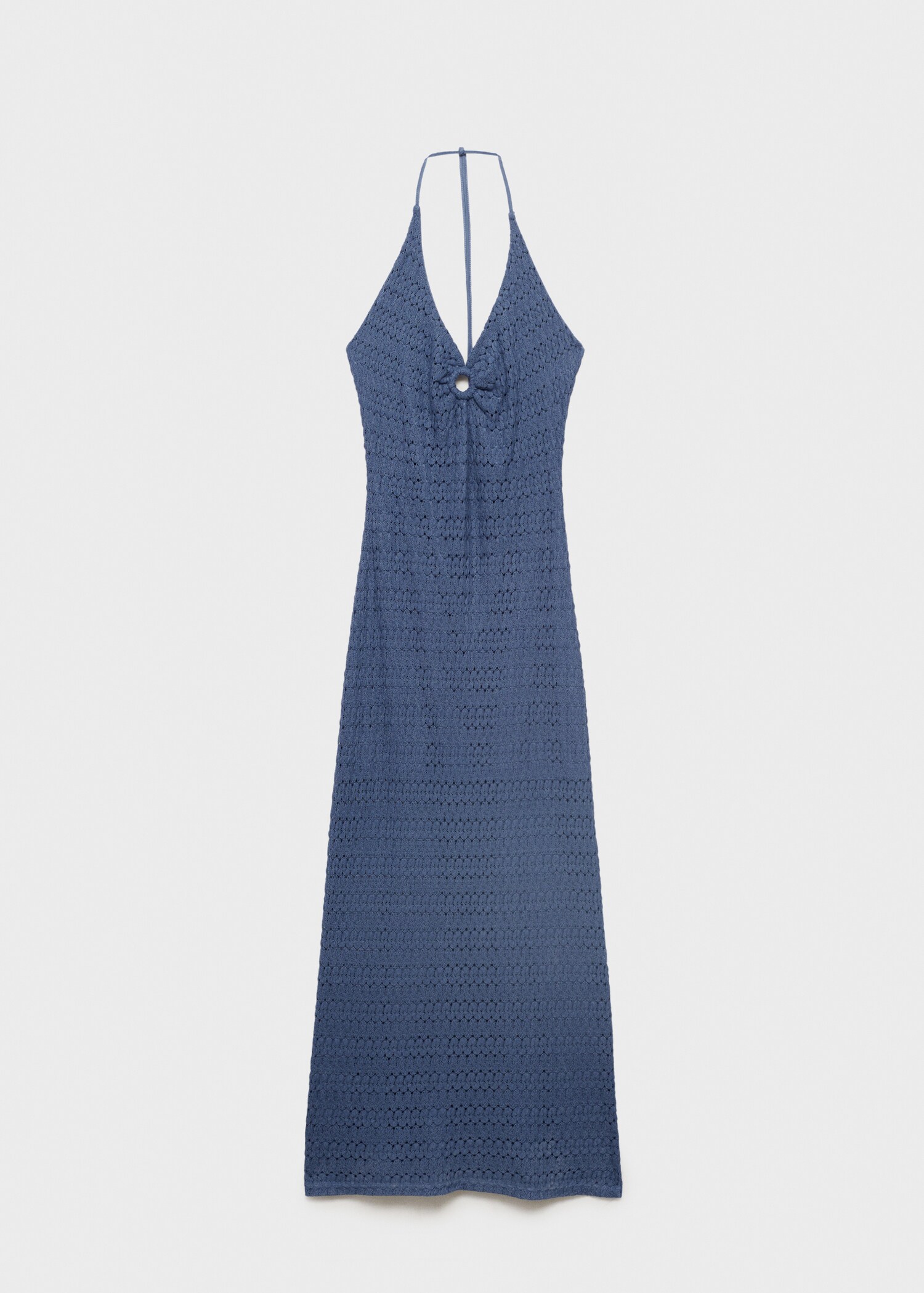 Halter-neck openwork knitted dress - Article without model