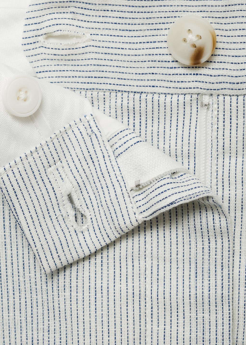 Straight-fit linen-blend suit pants