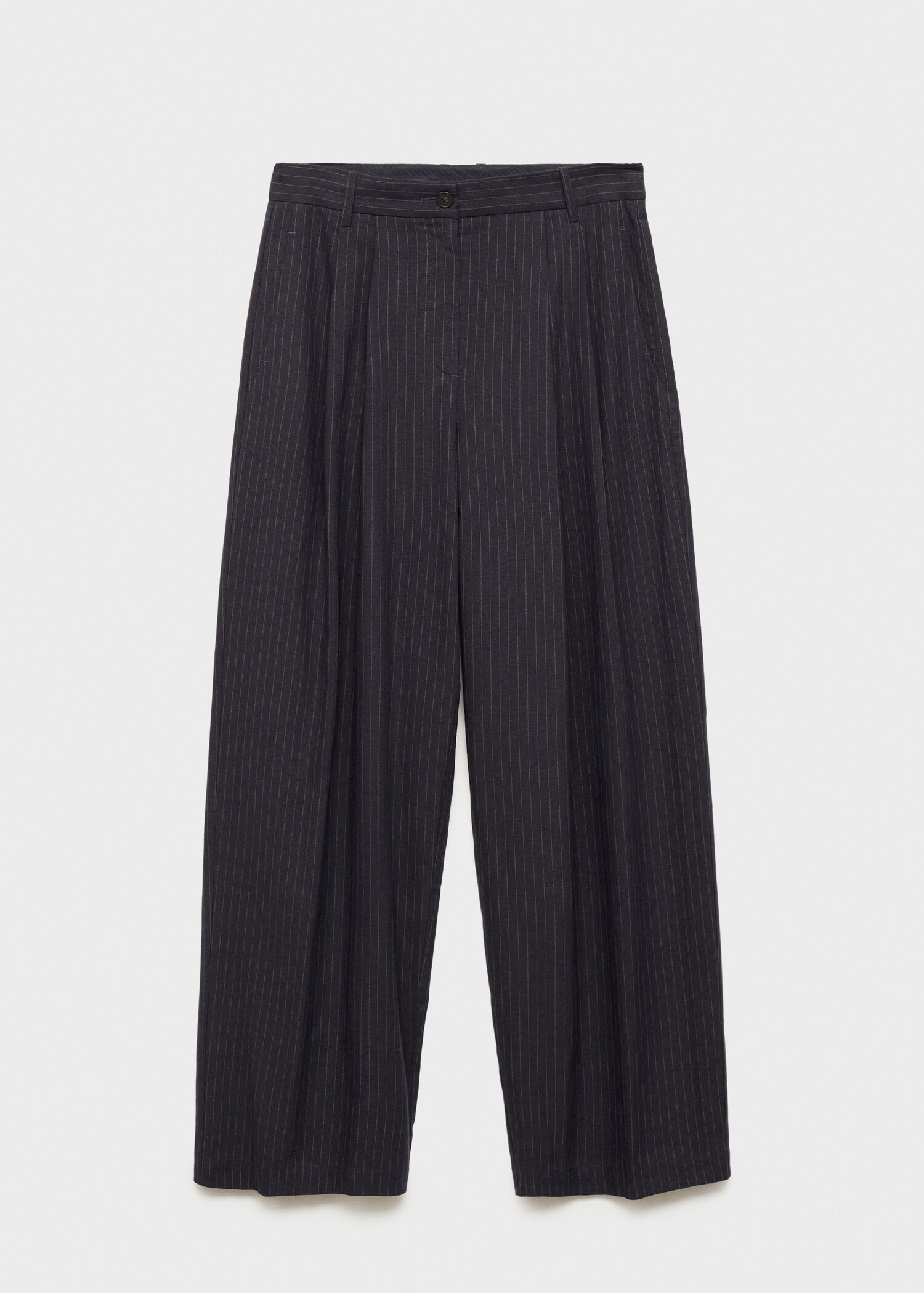 Straight-fit linen-blend suit trousers - Article without model
