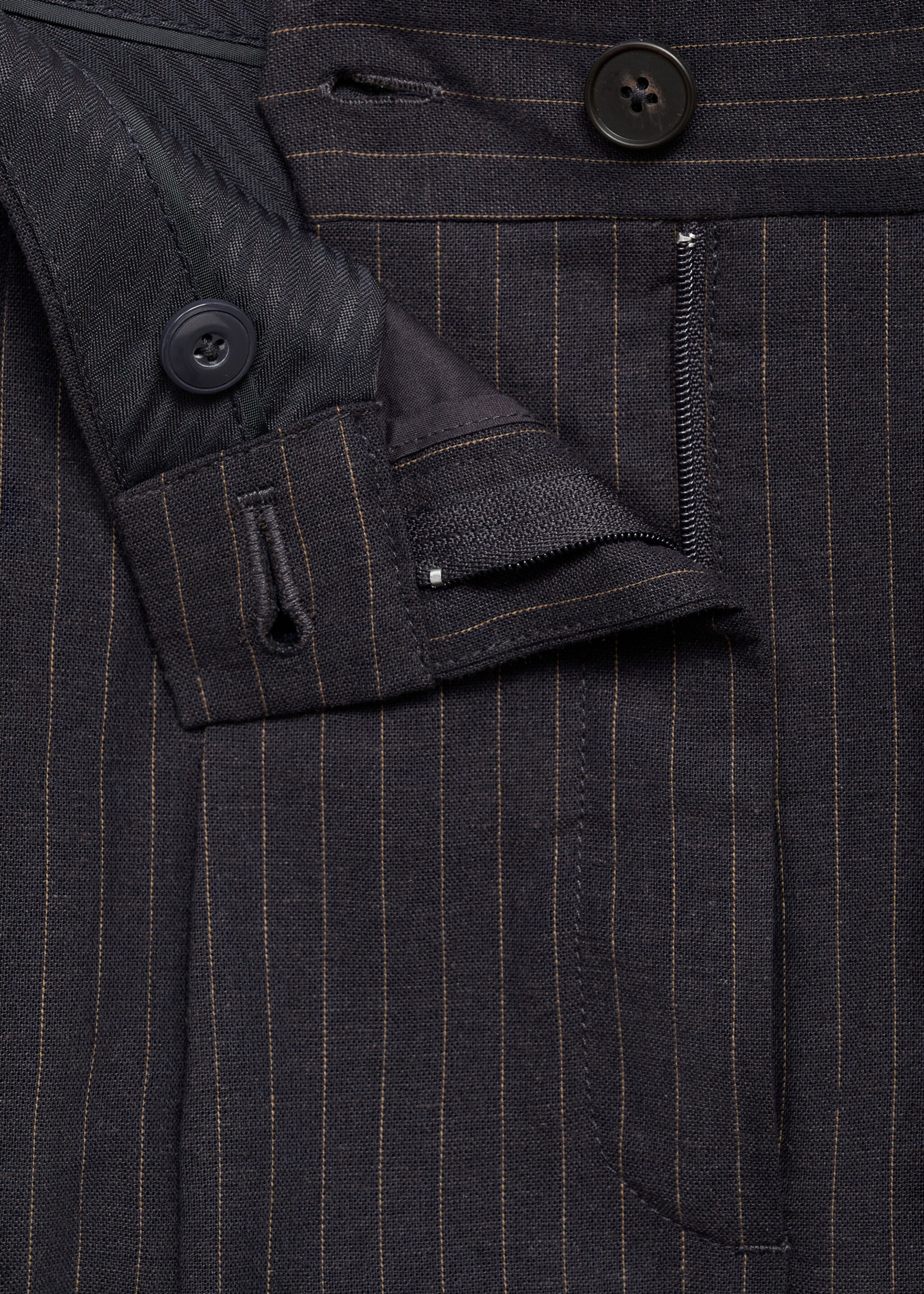 Straight-fit linen-blend suit trousers - Details of the article 8