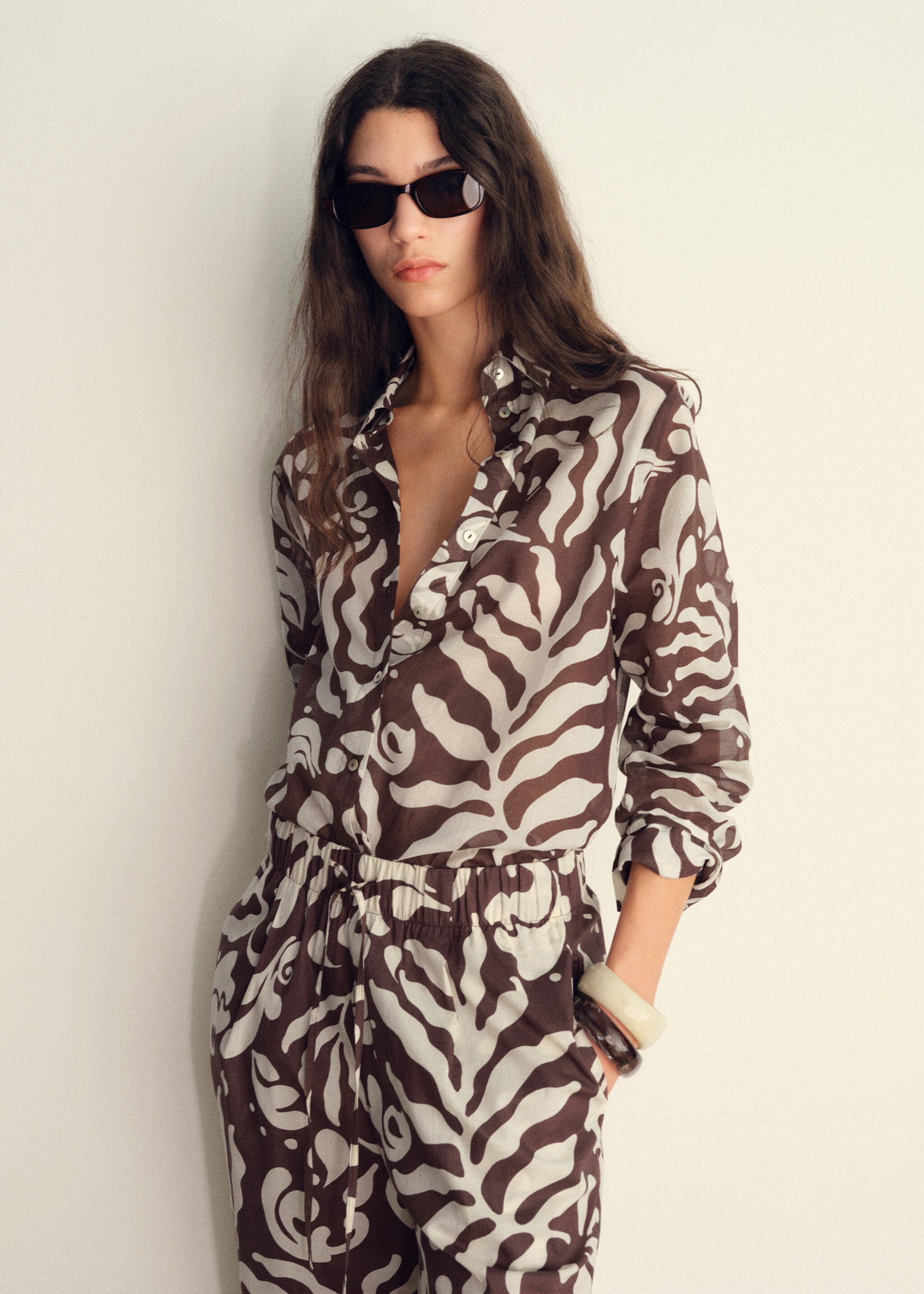 Katoenen blouse met print - Middenvlak