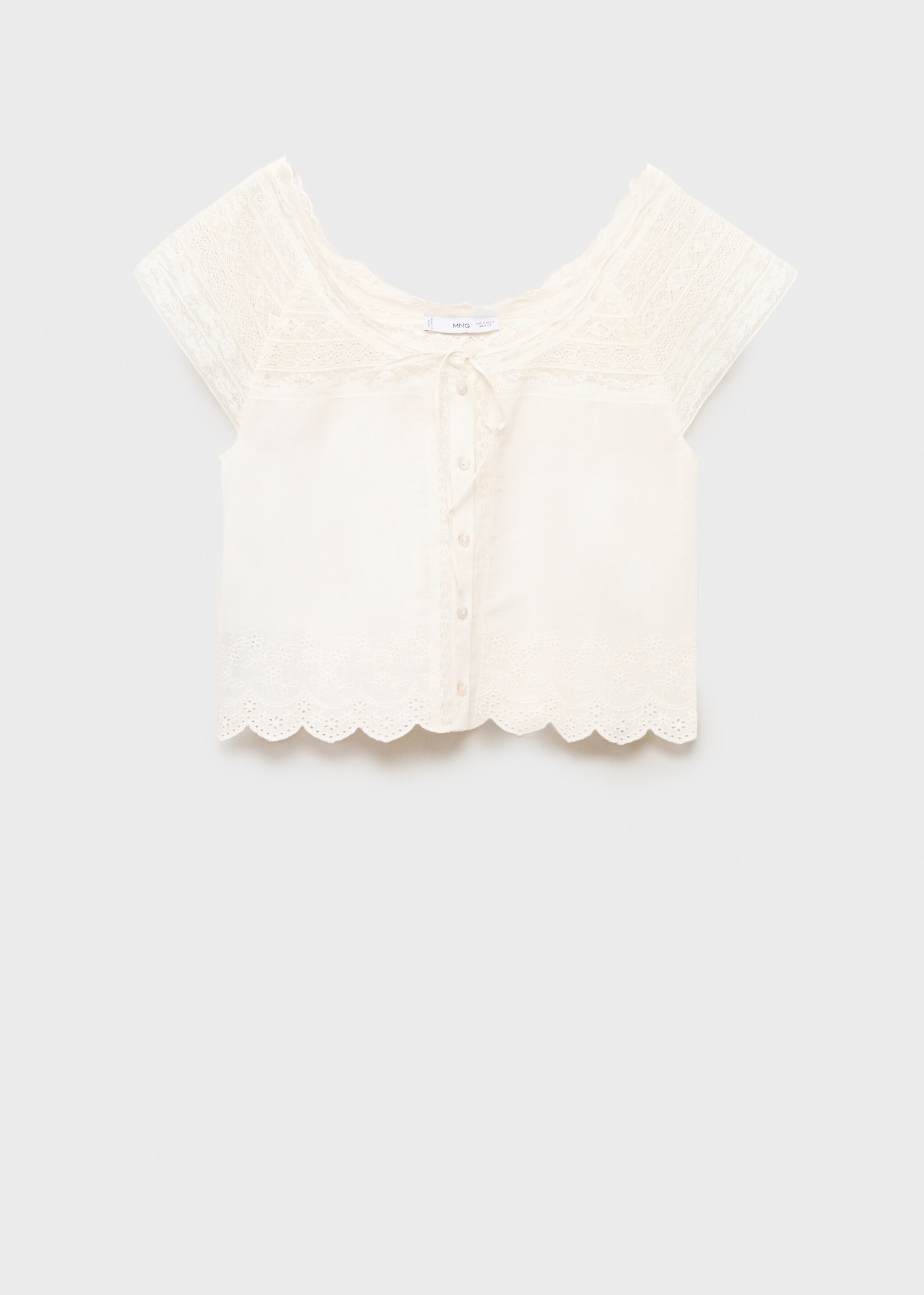 Katoenen blouse met kantdetails - Artikel zonder model