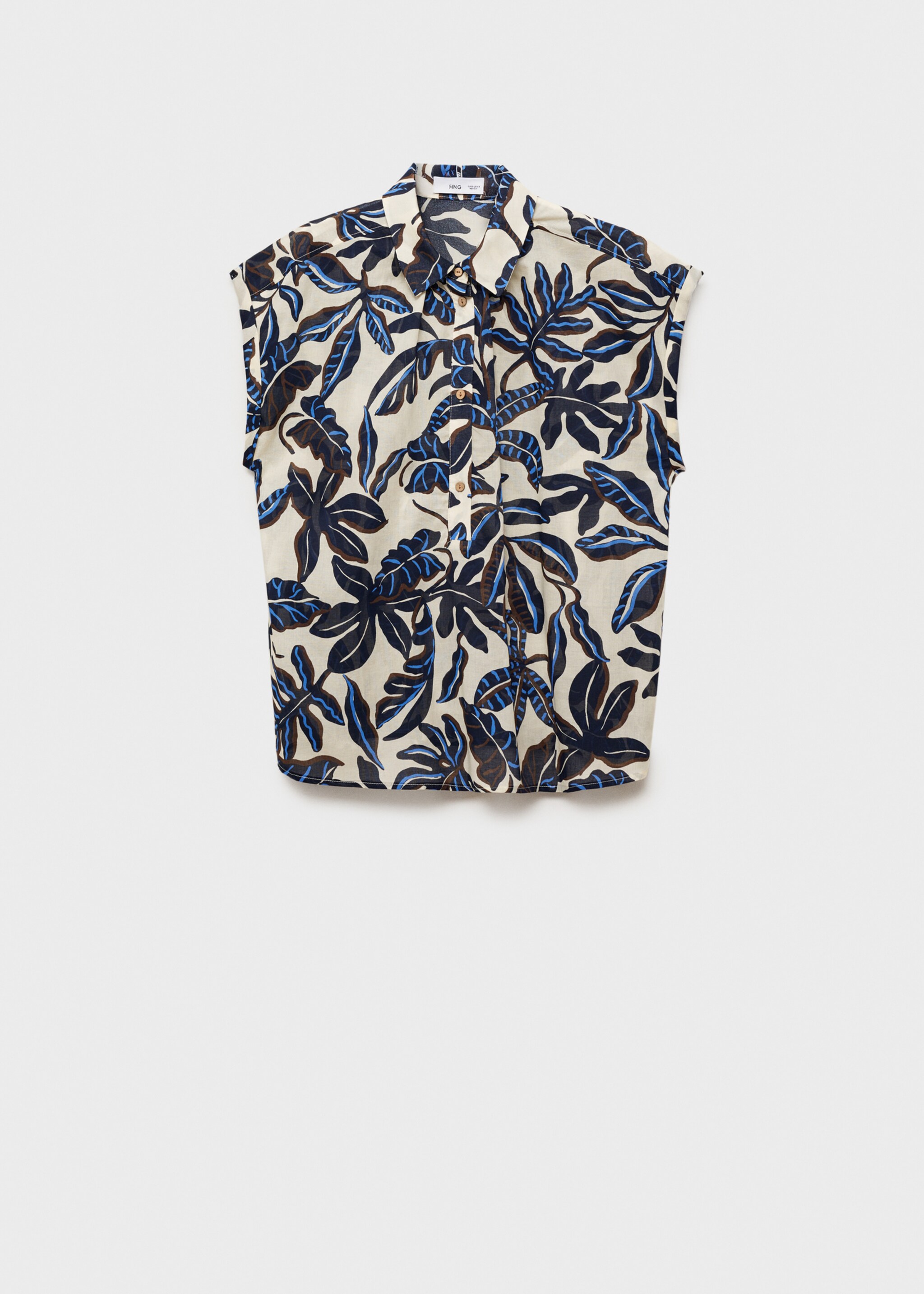 Printed cotton shirt with short sleeves - Article without model