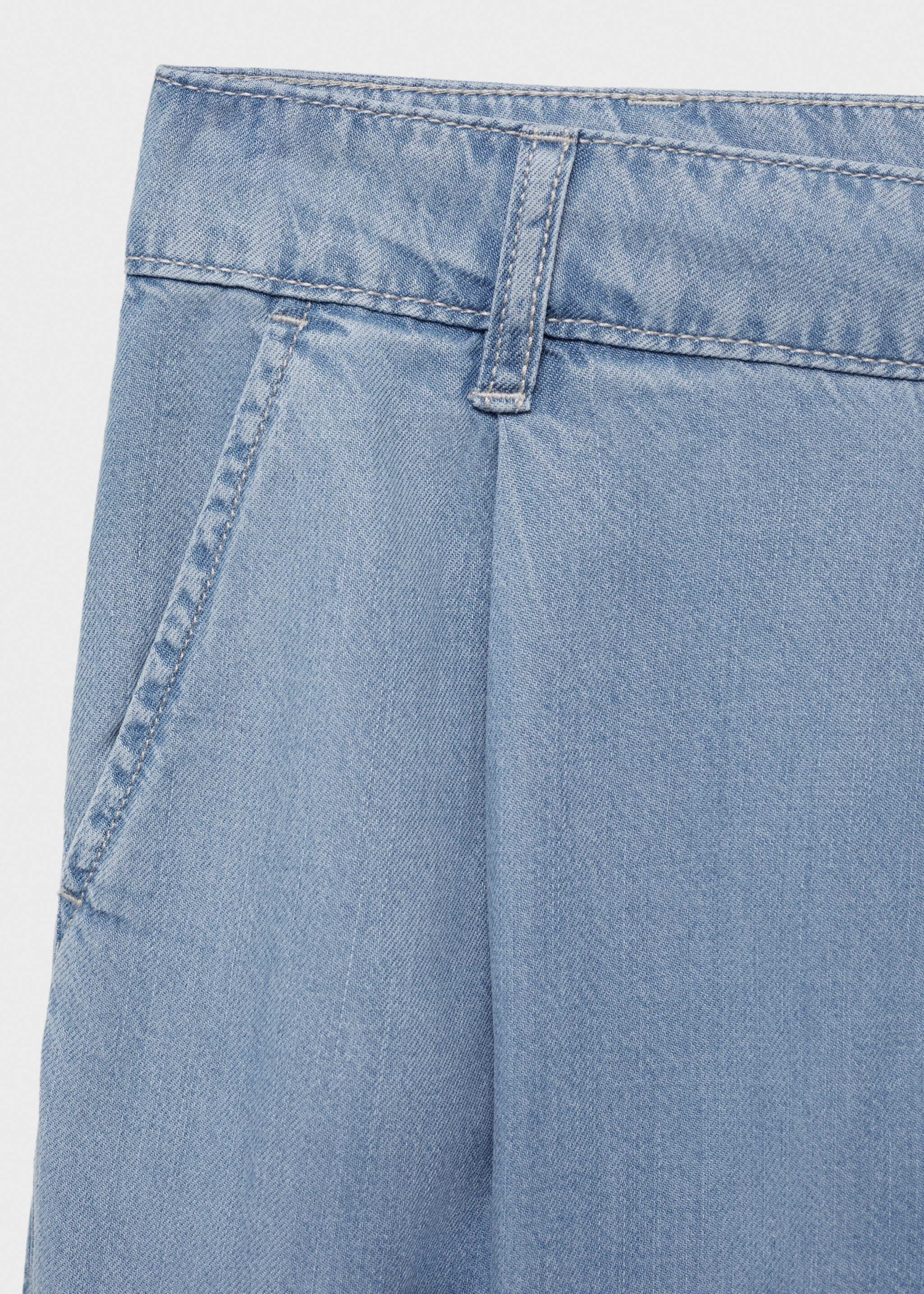 Wide-leg lyocell trousers with pleats - Details of the article 0