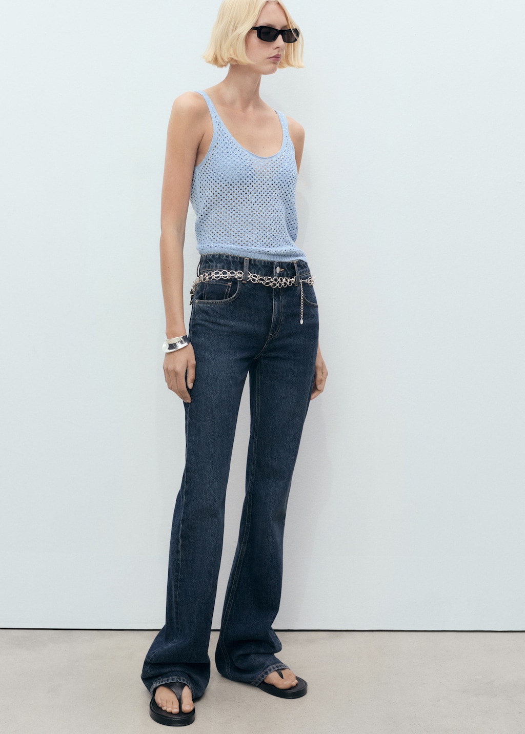 Knitted top with rhinestone detail