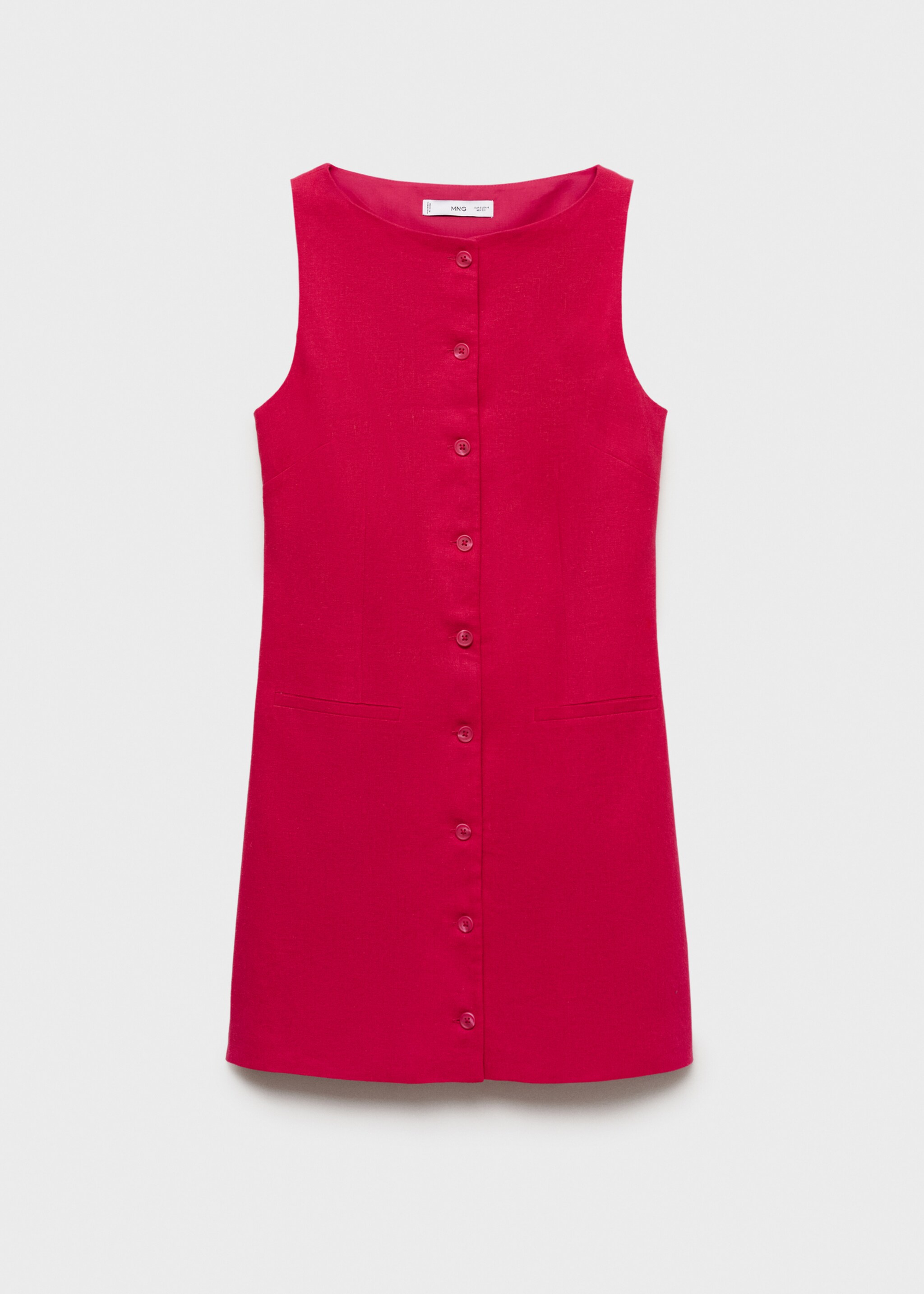 Robe courte boutonnée en lin mélangé - Article sans modèle