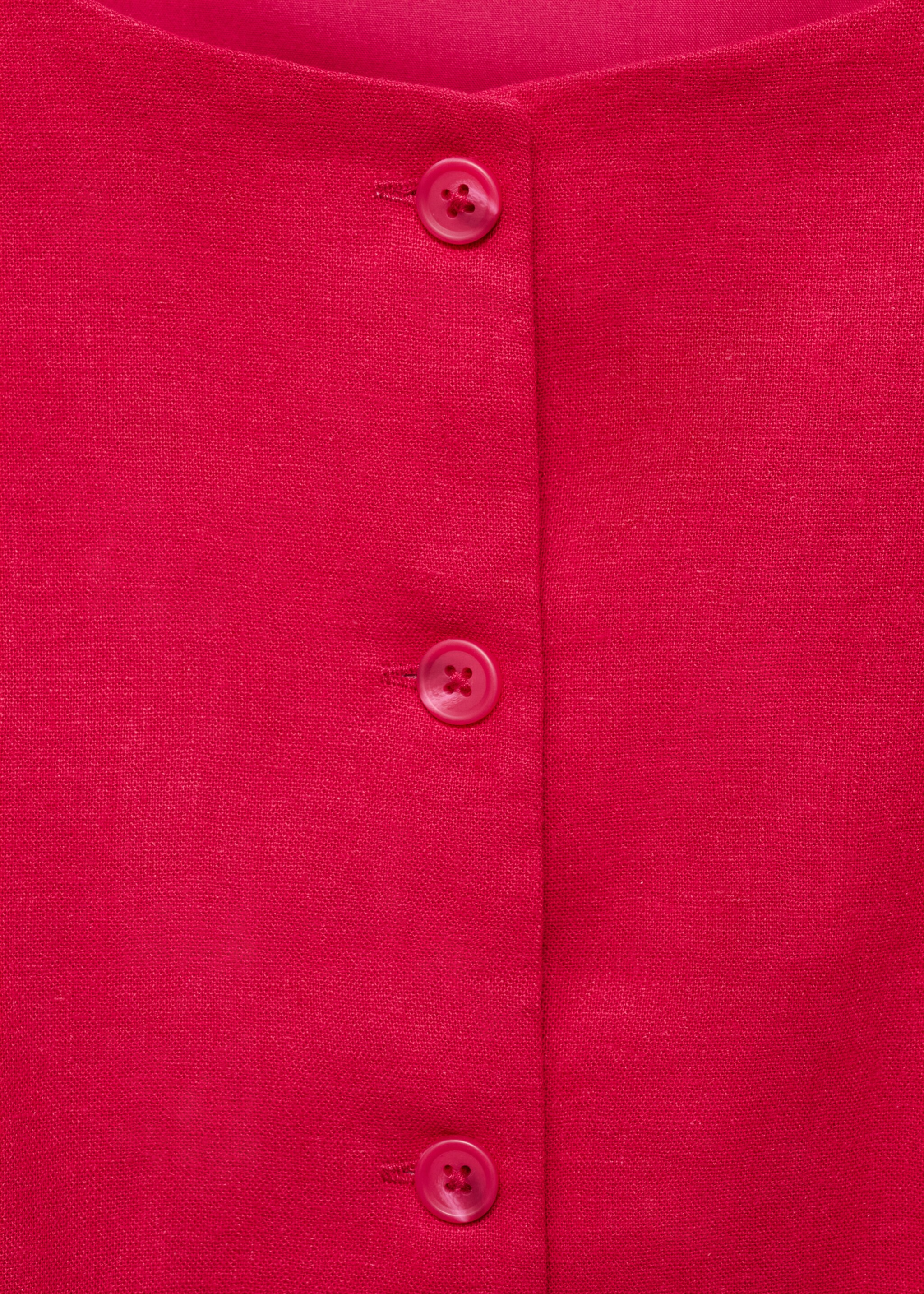 Robe courte boutonnée en lin mélangé - Détail de l'article 8