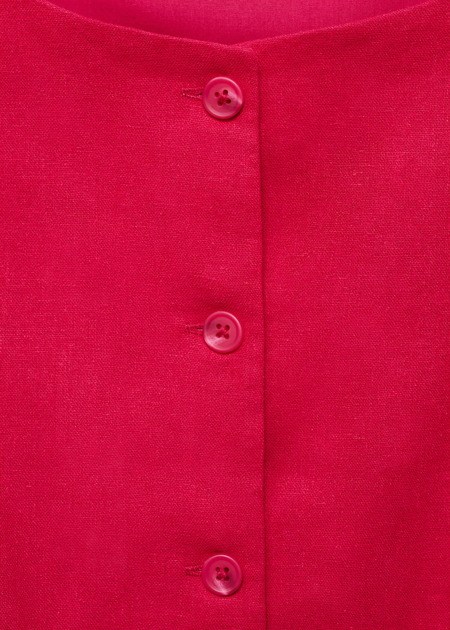 Robe courte boutonnée en lin mélangé - Détail de l'article 8