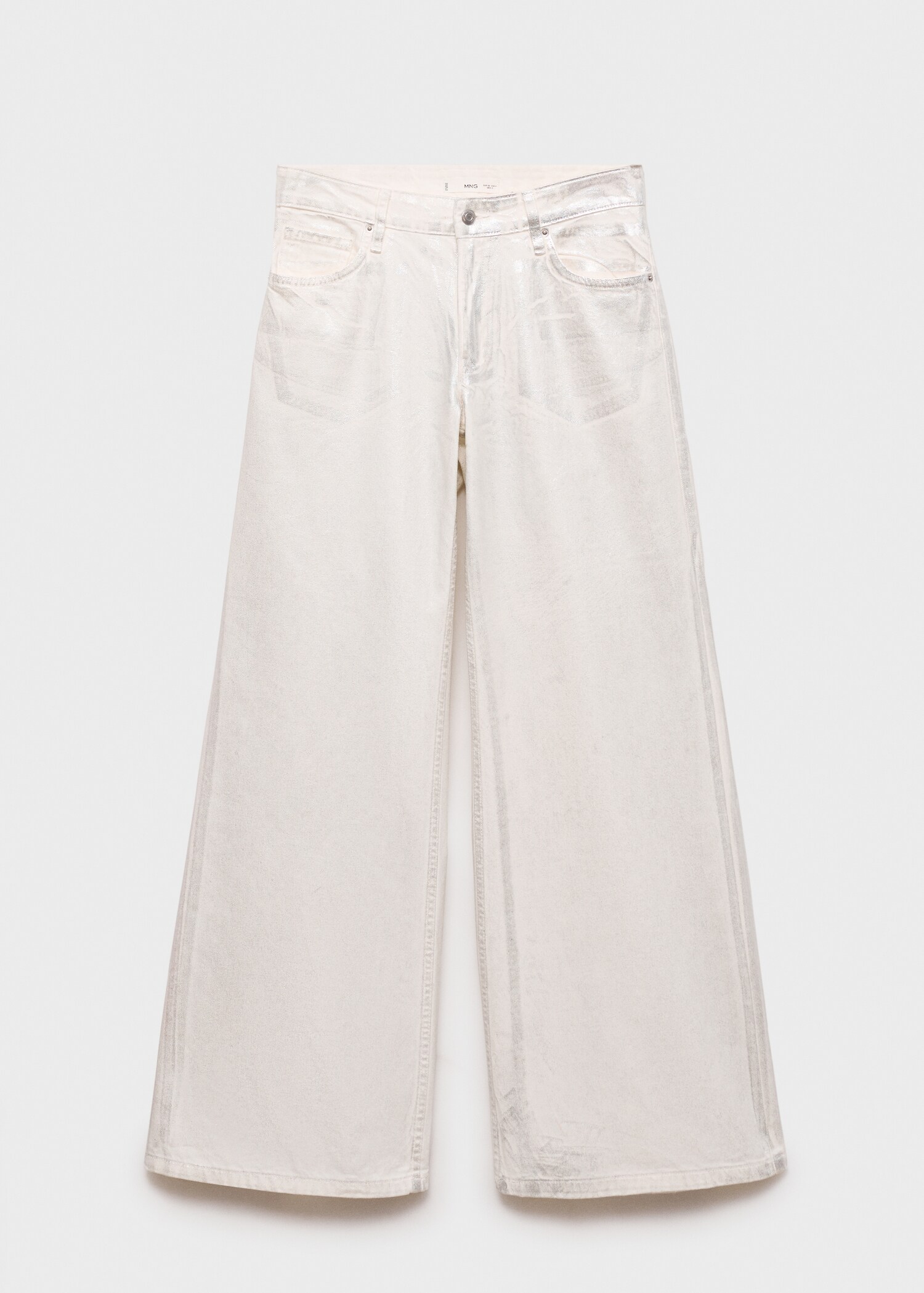 Metallic-finish wide-leg jeans - Article without model