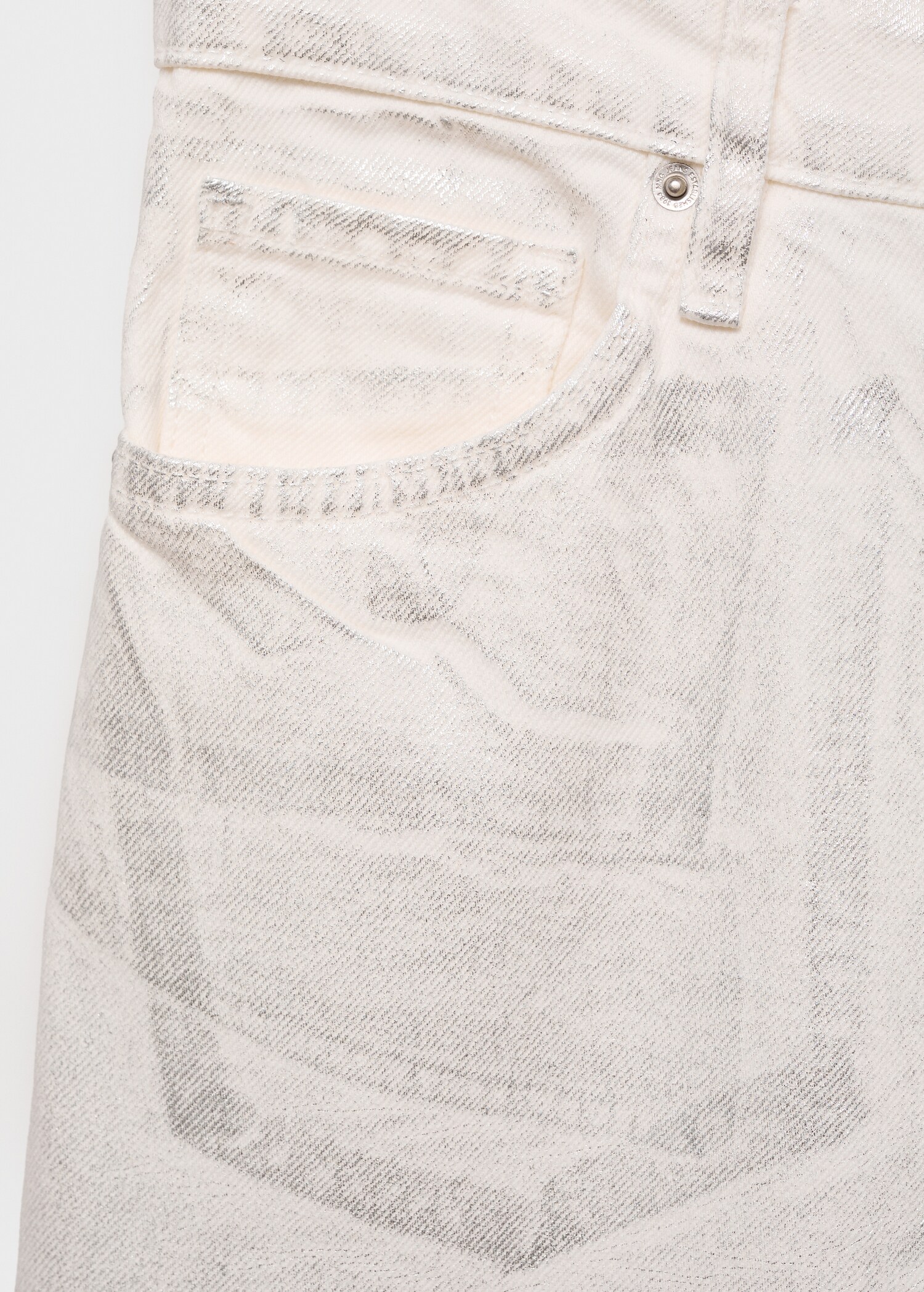 Metallic-finish wide-leg jeans - Details of the article 0