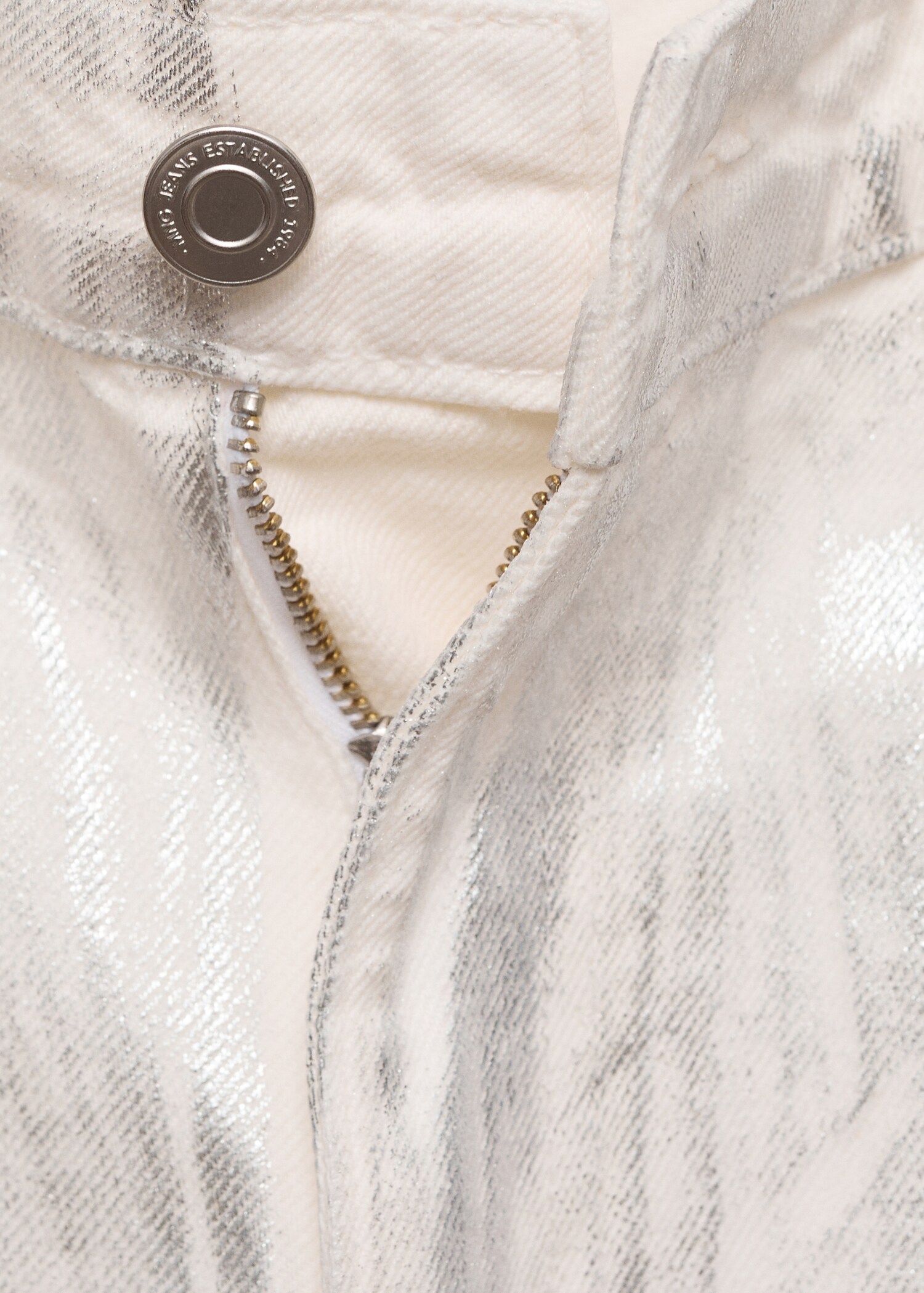 Metallic-finish wide-leg jeans - Details of the article 8