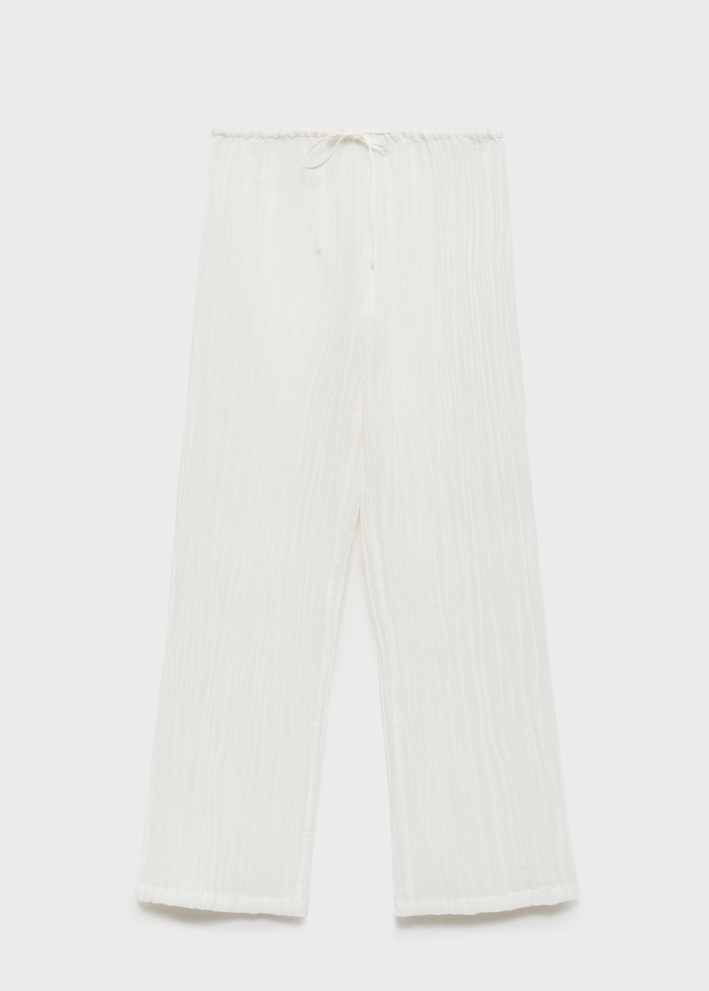 Fluid ramie pants with bow - image 2