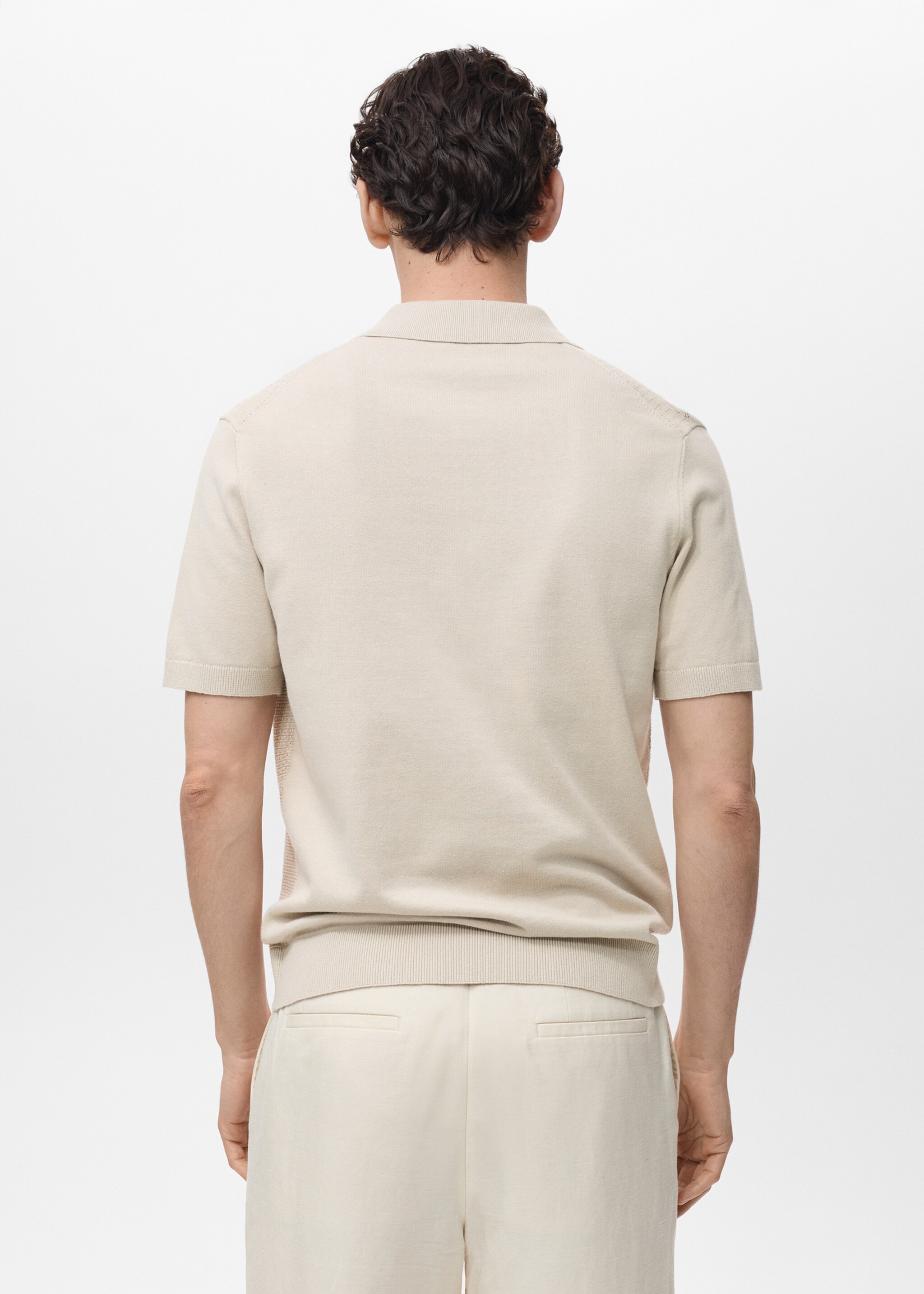 Openwork cotton knitte polo shirt - Reverse of the article