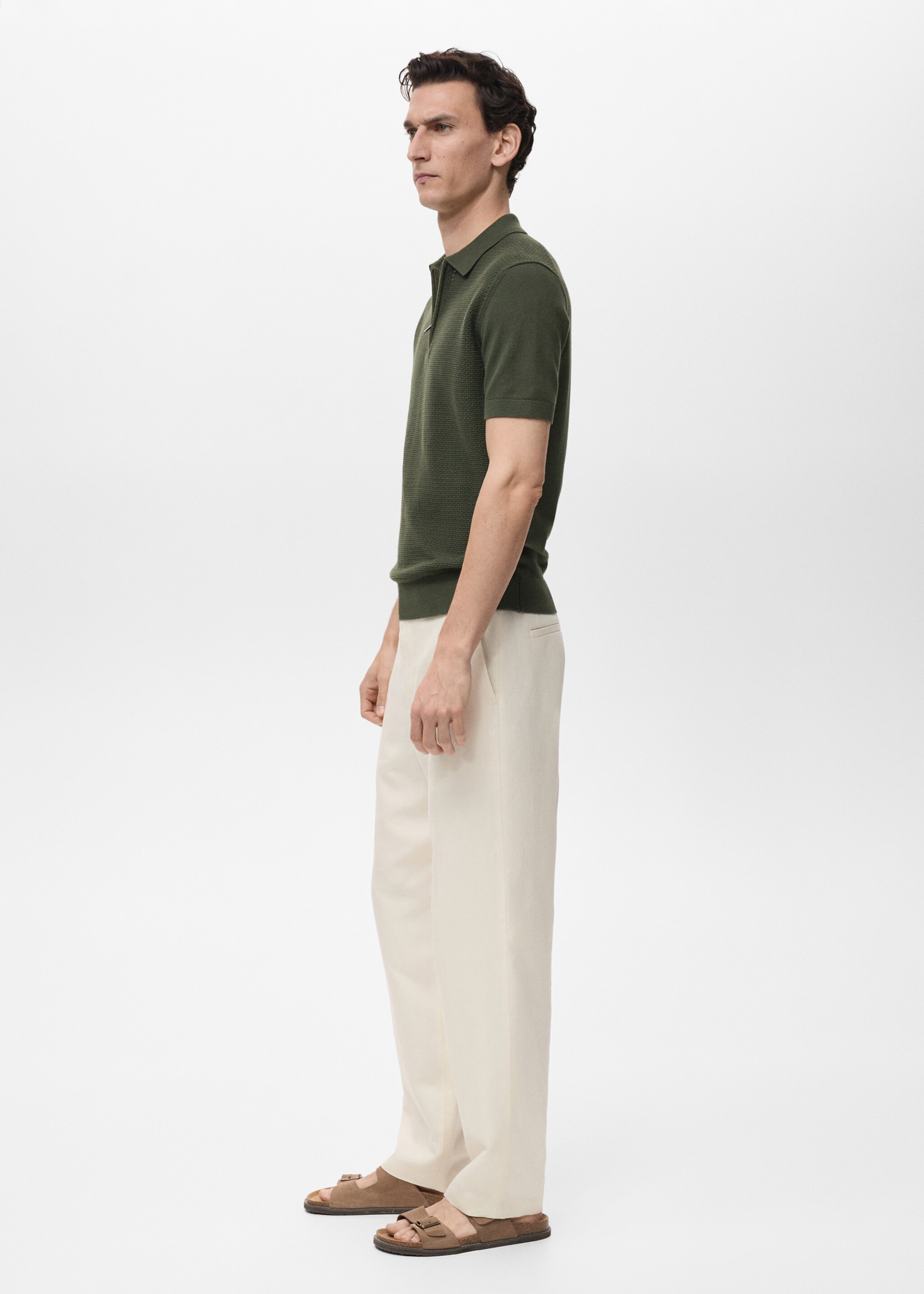 Polo maille coton ajouré - Plan moyen