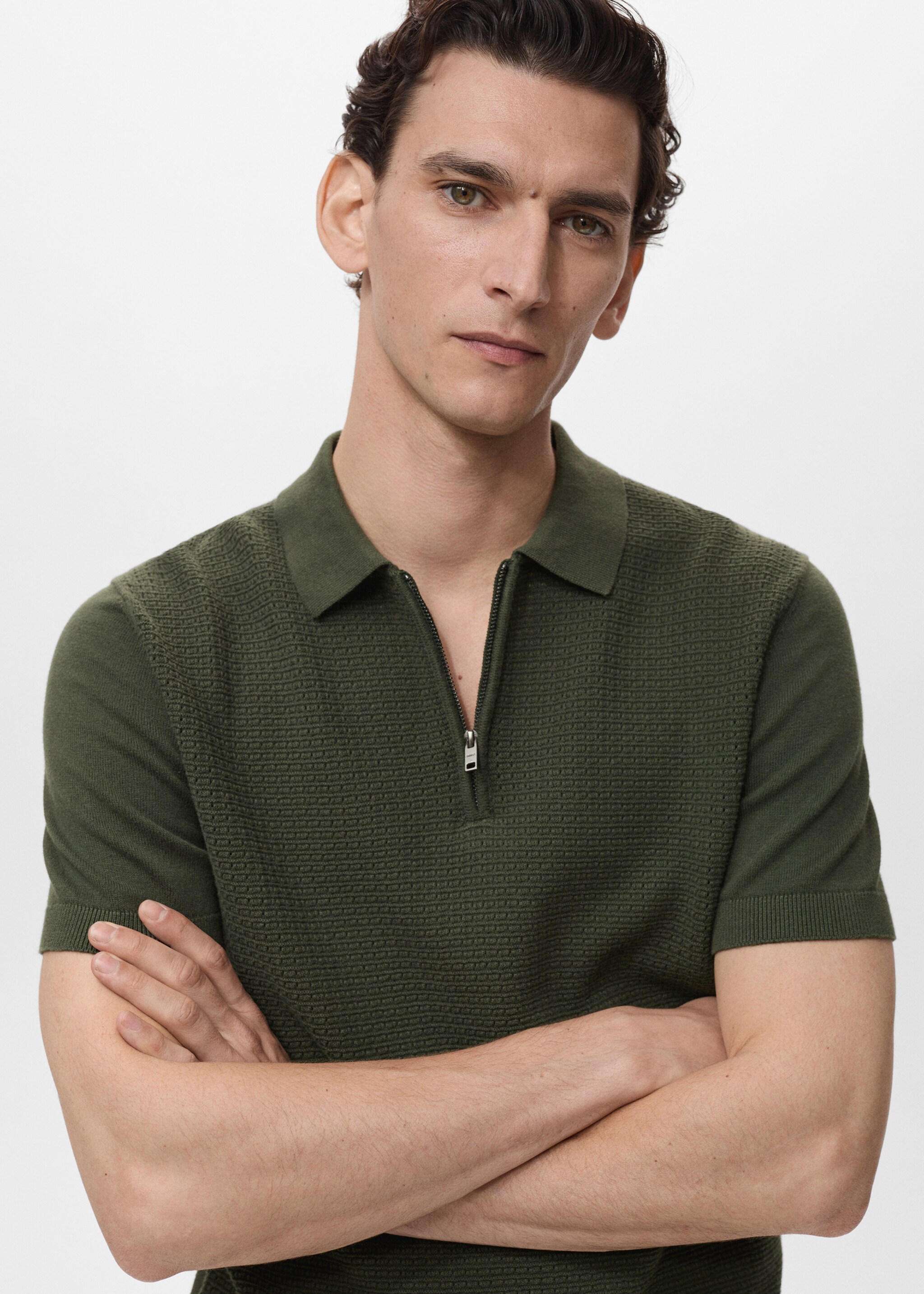 Polo maille coton ajouré - Détail de l'article 1