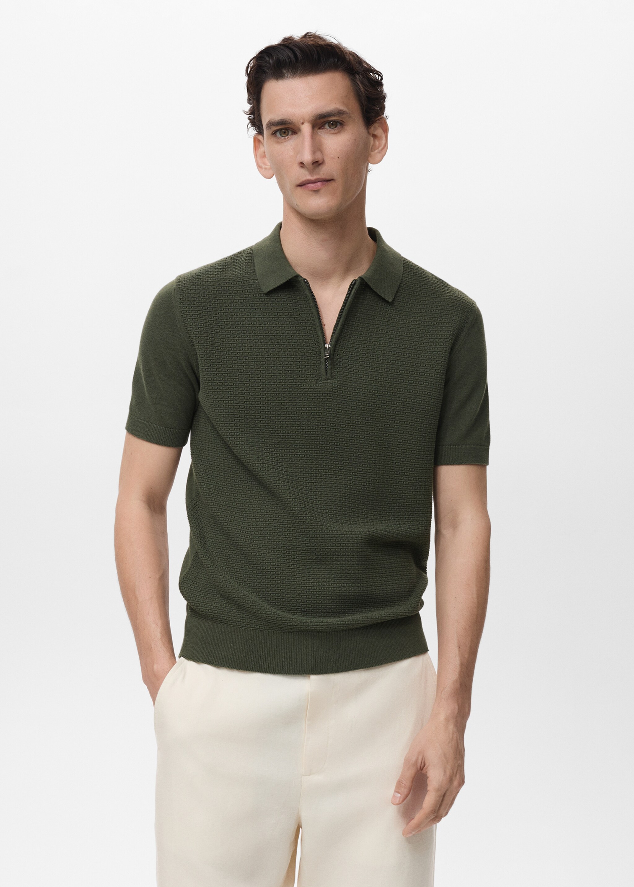 Polo maille coton ajouré - Détail de l'article 2