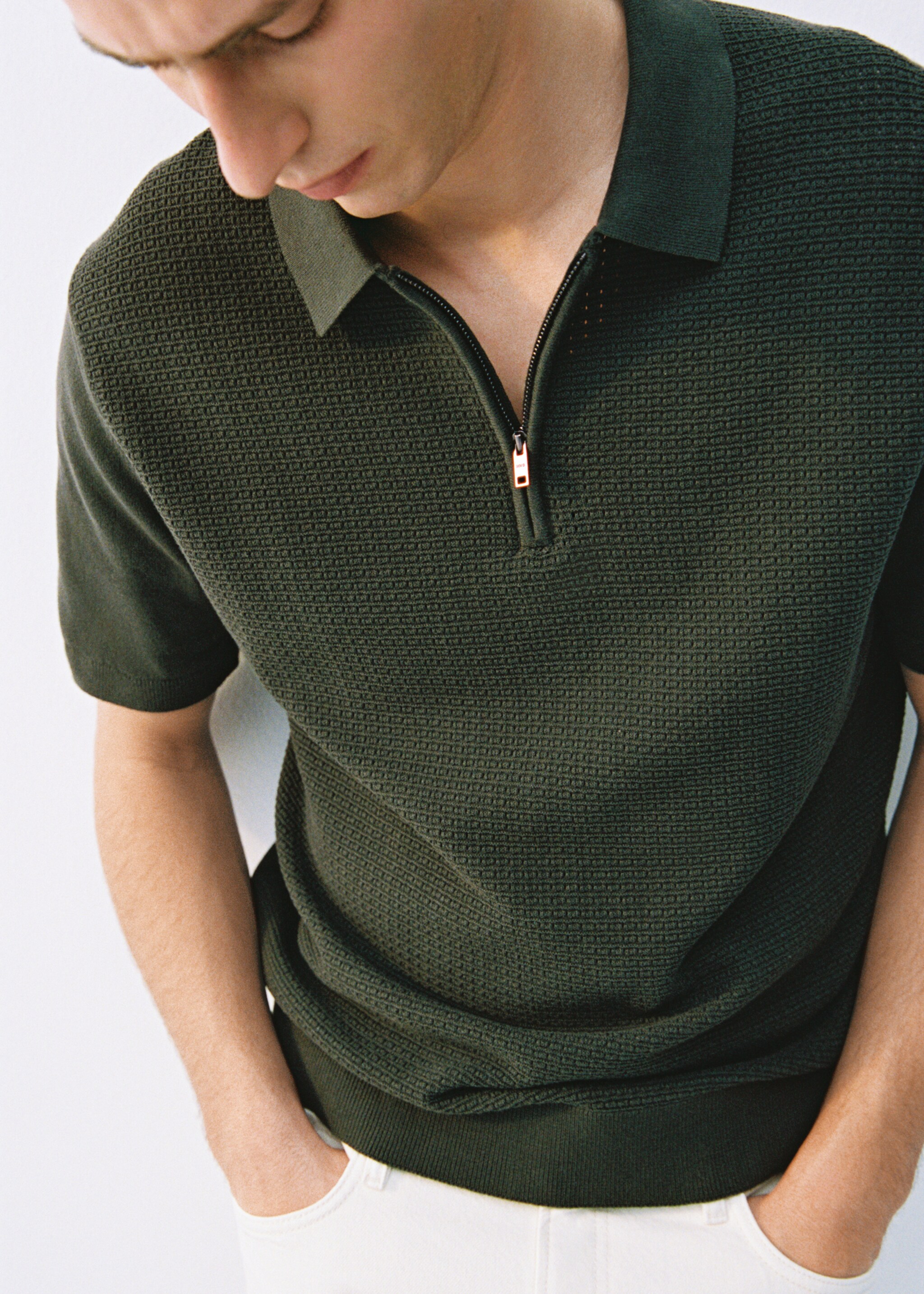 Polo maille coton ajouré - Détail de l'article 5