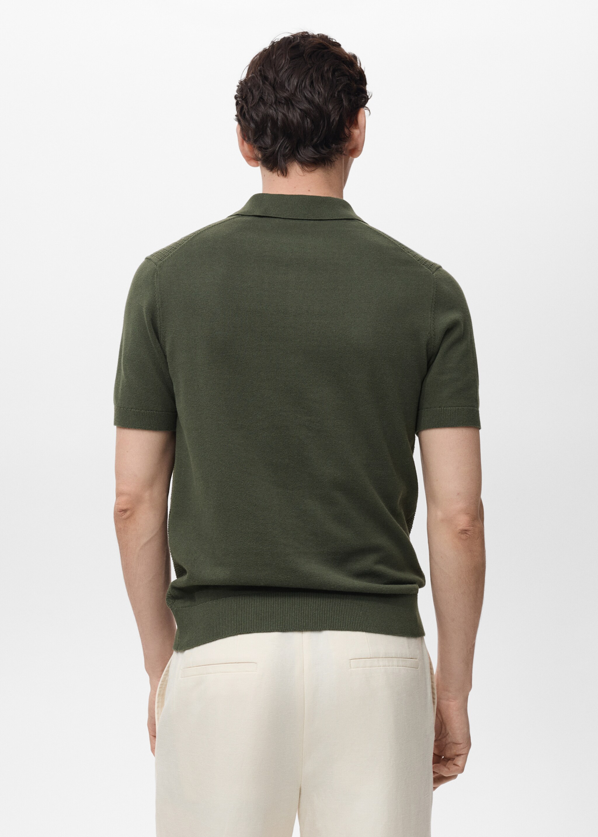 Polo maille coton ajouré - Verso de l’article
