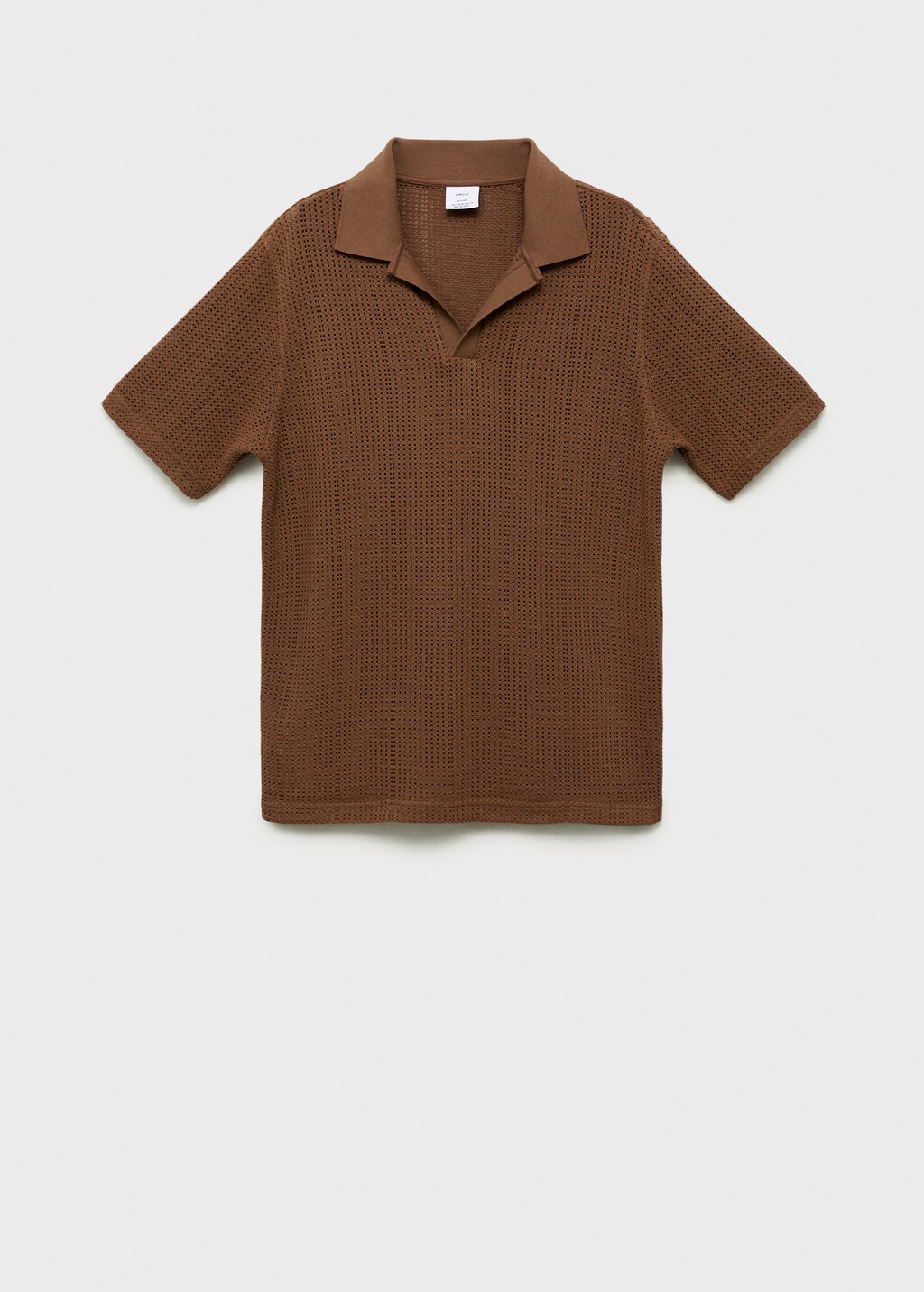 Openwork cotton knitte polo shirt - Men | MANGO USA