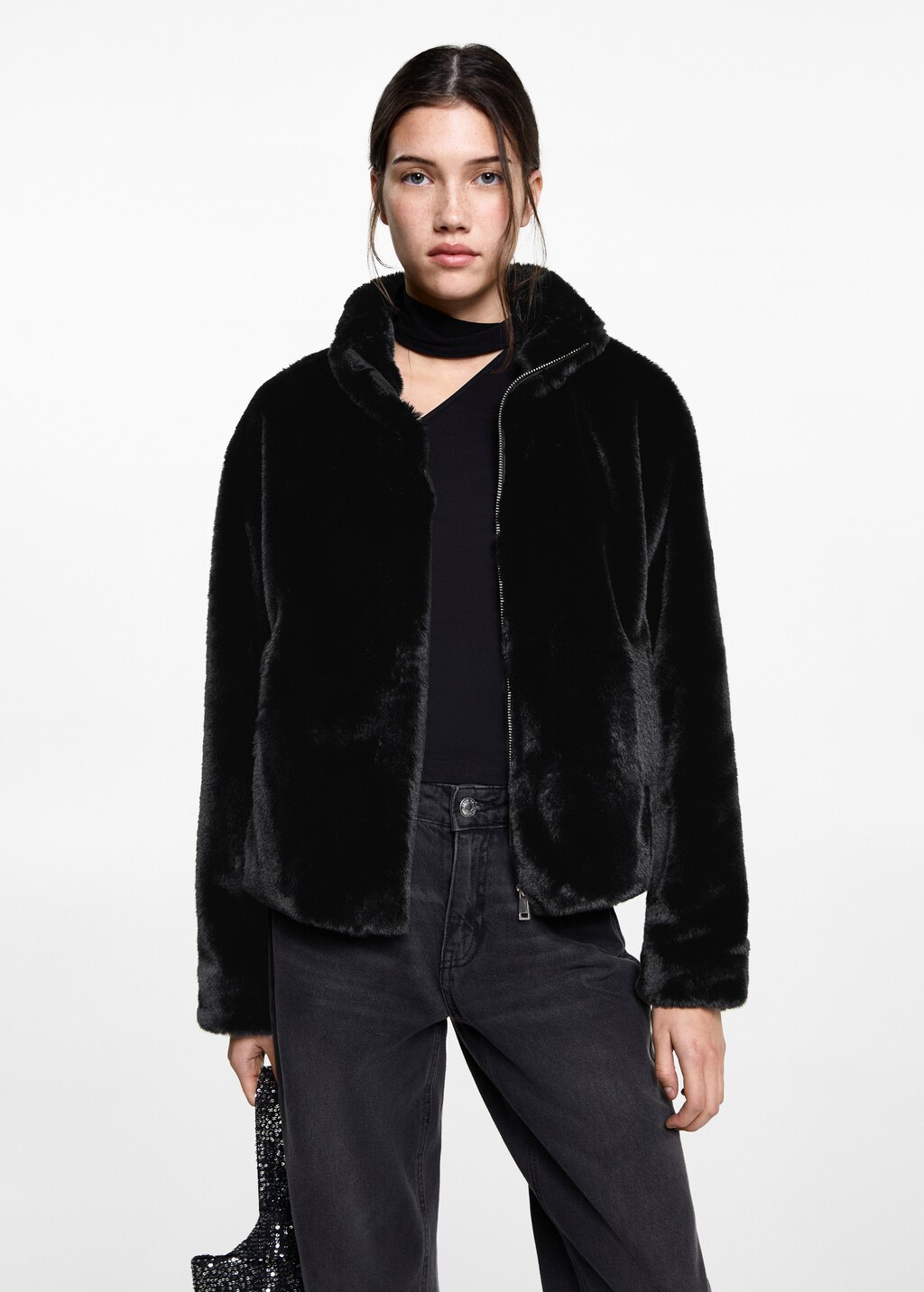 Fur zipper coat - Teen | MANGO USA Fur zipper coat - Teen | MANGO USA