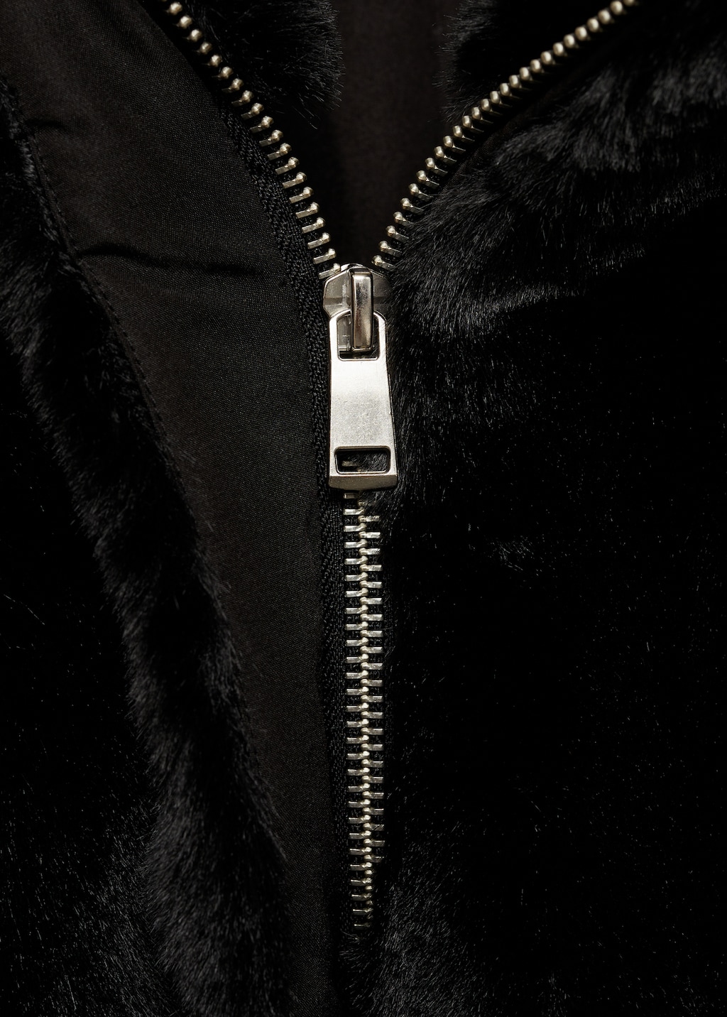 Fur zipper coat